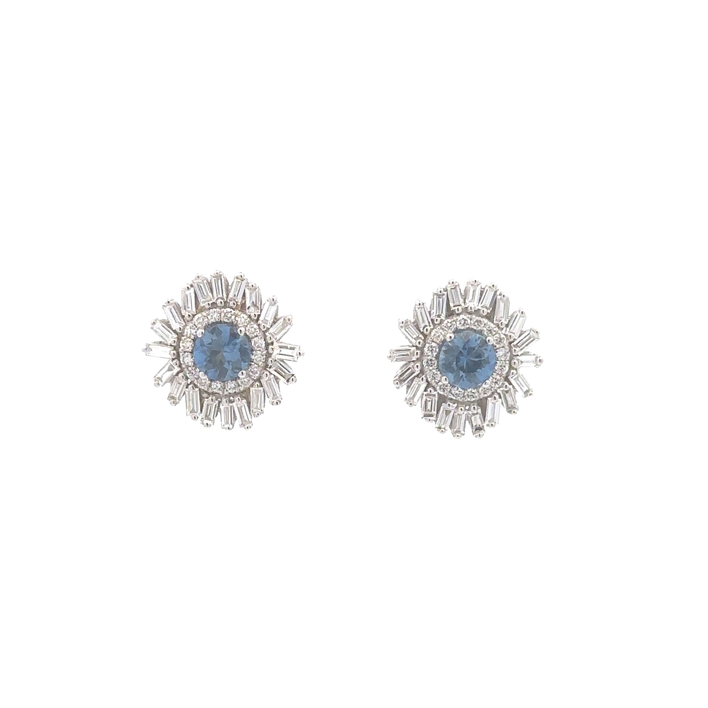 Suzanne Kalan 14K White Gold Sapphire and Diamond Earrings for Women - Elegant Dangle Earrings for Wedding, Party & Special Occasions