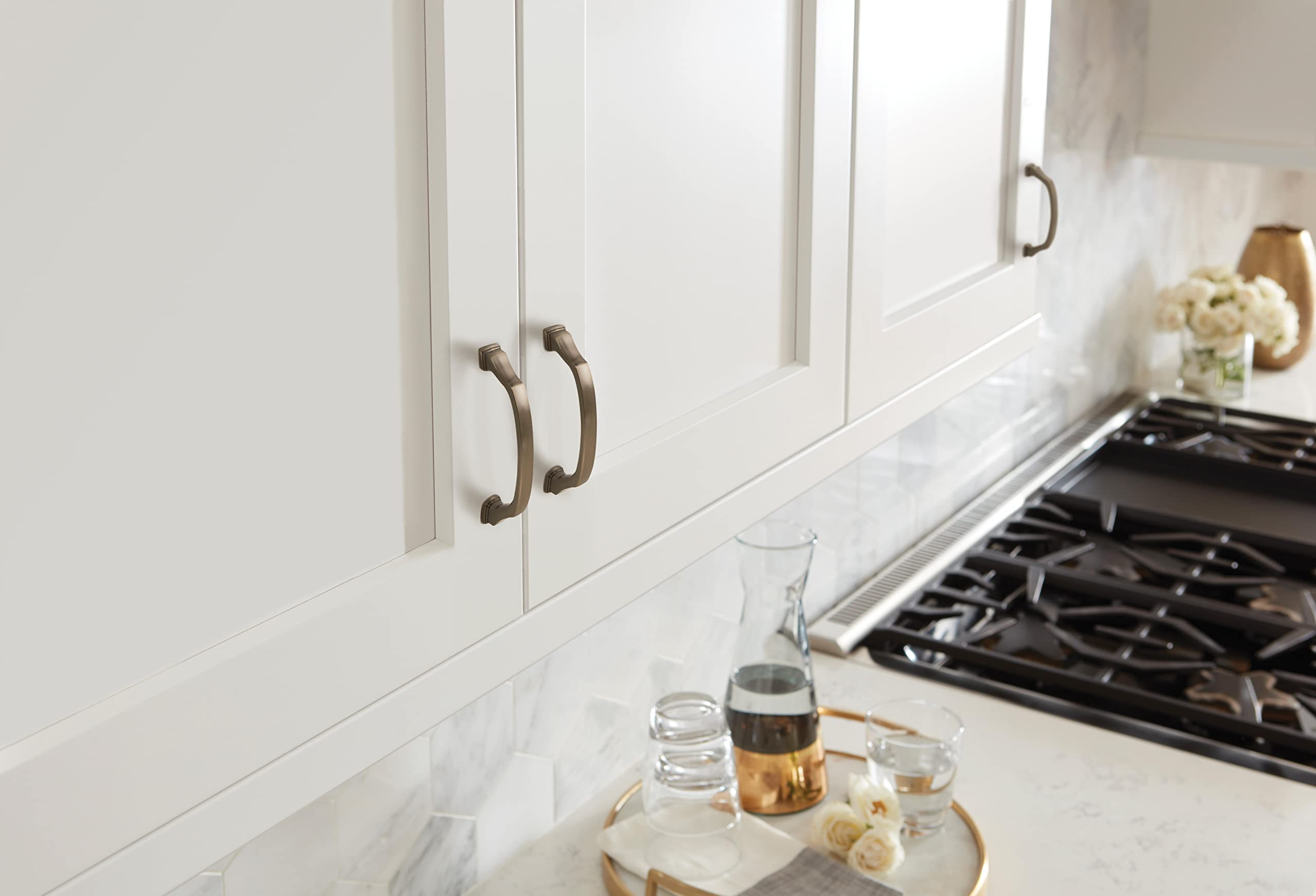 Amerock Gunmetal Cabinet Pulls 3-3/4 inch (96mm) Center to Center - 1 Pack Drawer Handles & Cabinet Hardware for Kitchen, Bathroom & Furniture Upgrade