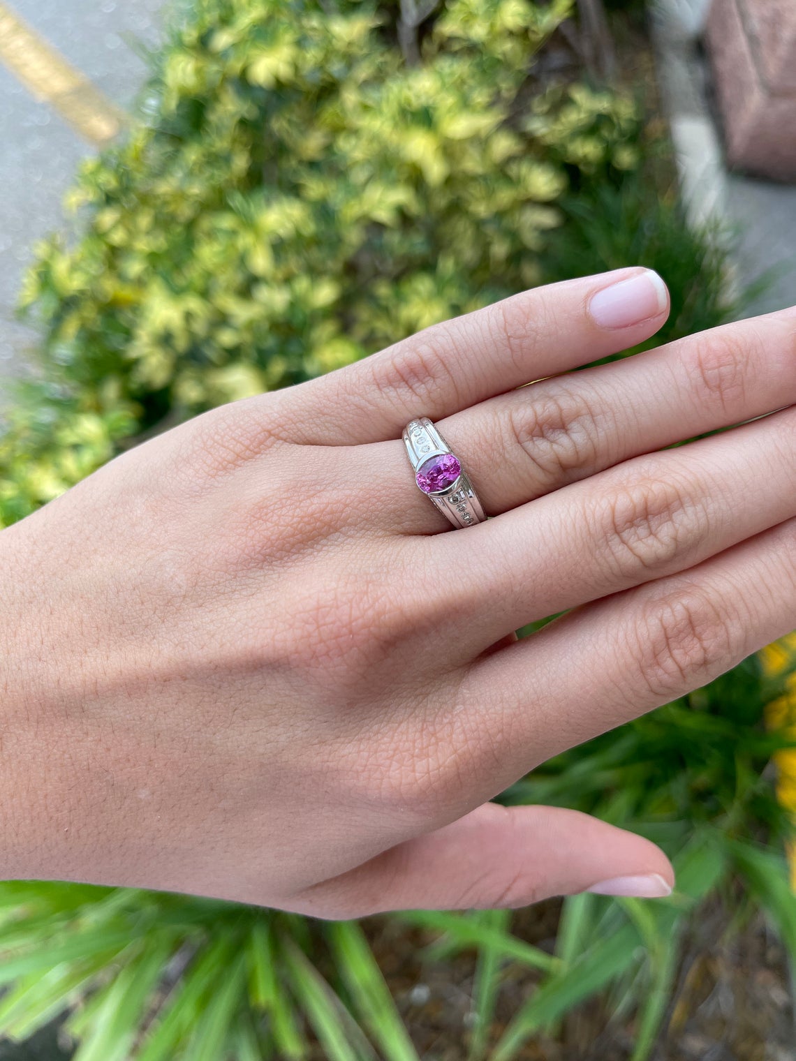 AAA+ Natural Pink Tourmaline & Diamond Ring for Women - Elegant 14K Gold Engagement, Wedding, Anniversary Jewelry Gift - Perfect for Special Occasions & Everyday Luxury