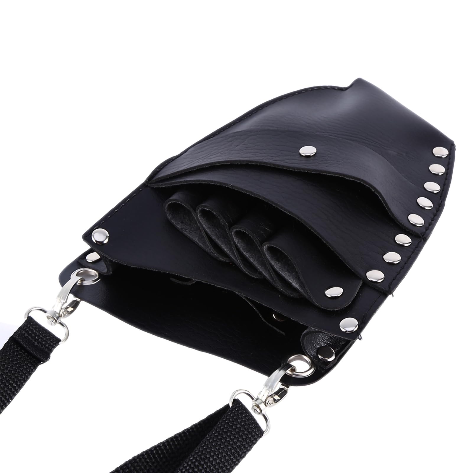 Professional Barber Scissor Bag - PU Leather Hairdressing Holster Pouch with Rivet Clips for Hair Stylists | Perfect for Salon, Travel & Home Use