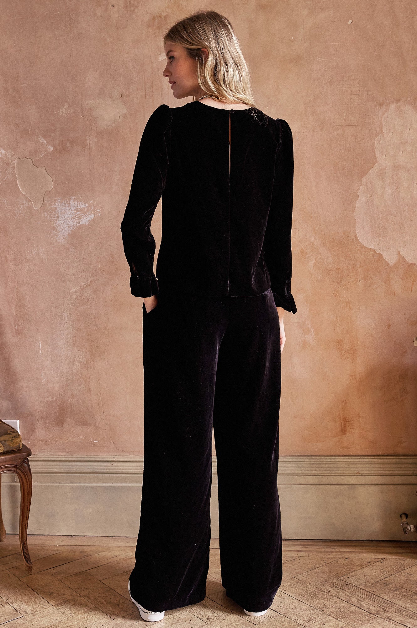 Victoria Velvet Top for Women - Soft & Elegant Black Blouse for Party, Dinner & Date Night