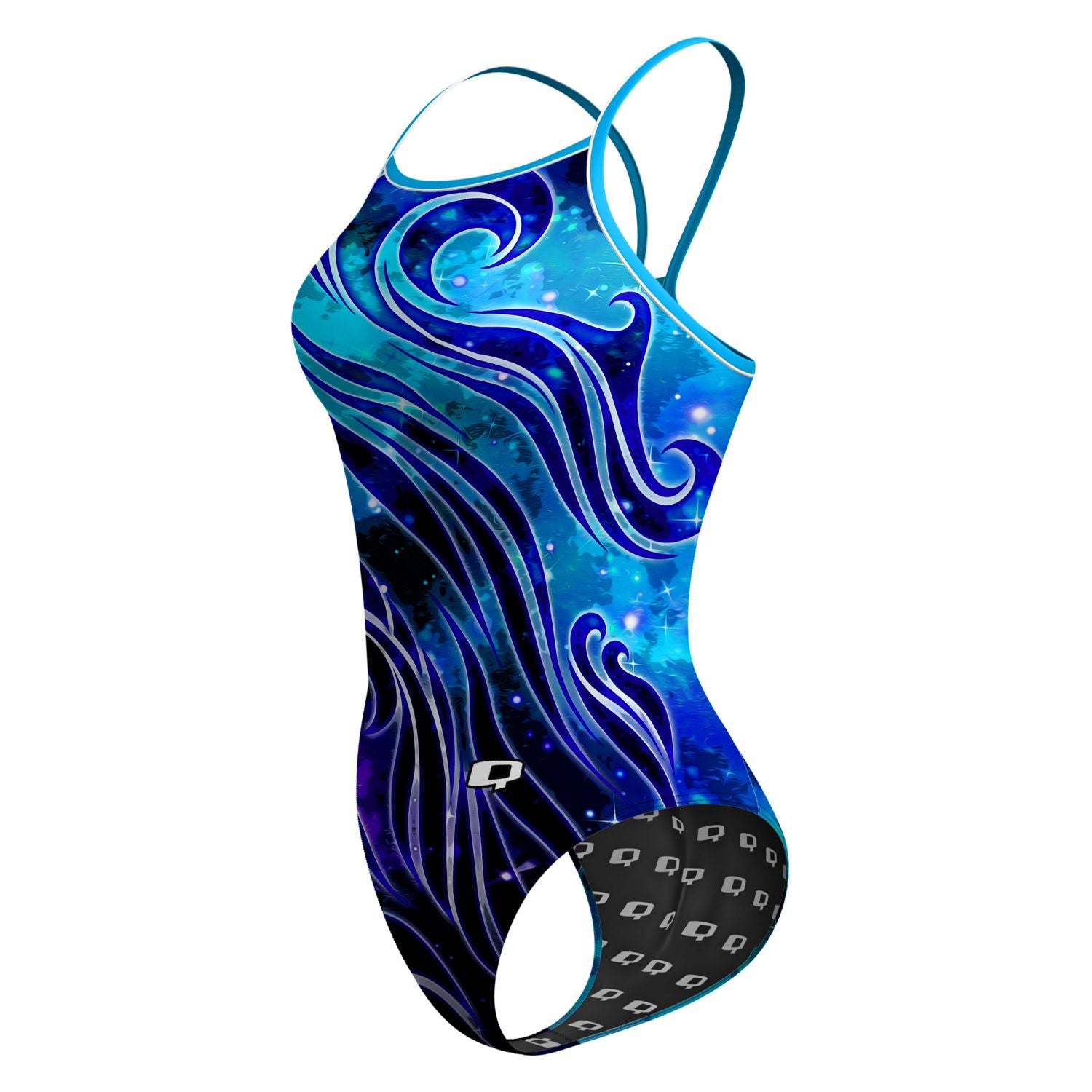 Mystic Waves Skinny Strap Swimsuit - Sexy One Piece Bathing Suit for Women, Perfect for Beach Vacation & Pool Party