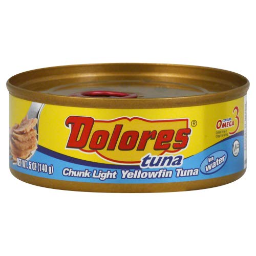 Premium Dolores Chunk Light Yellowfin Tuna in Water - 5 oz Cans (Pack of 4) | High Protein, Low Mercury | Perfect for Salads, Sandwiches & Keto Meals