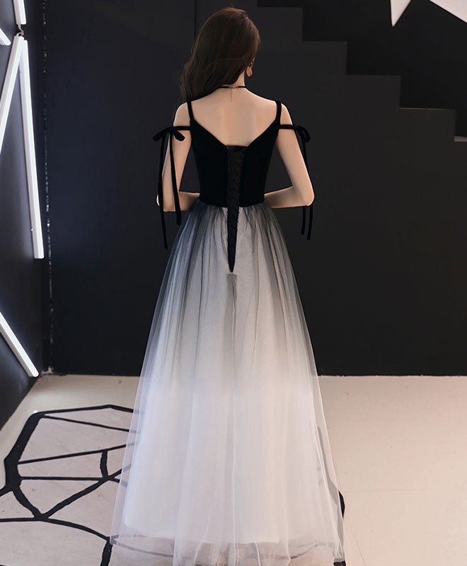 Elegant Black Tulle Long Prom Dress for Women - Formal Evening Gown for Homecoming, Ball, and Special Occasions