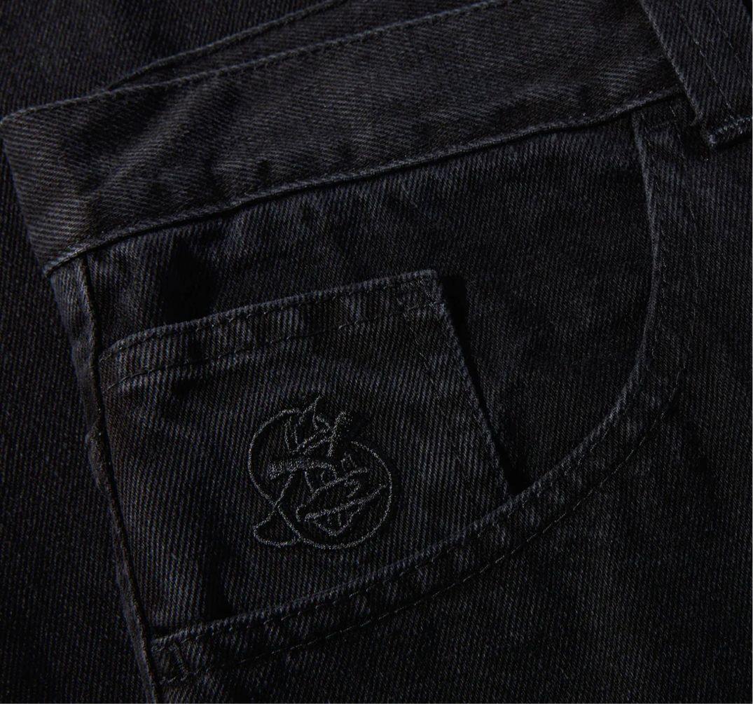 Polar Skate Co. 93! Denim Pants for Men & Women - Pitch Black Skateboarding Jeans - Durable & Comfortable for Streetwear & Urban Fashion