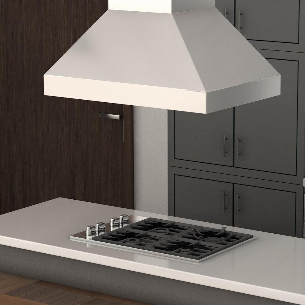 ZLINE 597i Stainless Steel Ducted Island Mount Range Hood - 36 Inch Commercial Style Kitchen Vent Hood for Home Cooking, Grilling & Baking - Perfect for Modern Kitchens & Open Concept Spaces
