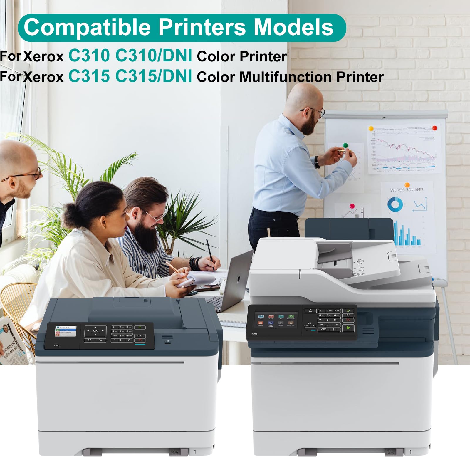 High Yield Cyan Toner Cartridge for Xerox C315 & C310 Printers - 5,500 Page Capacity - Replacement for 006R04365 & 006R04357 - Compatible with Xerox DNI C310/DNI C315 Color Multifunction Printers - Perfect for Office Printing & High Volume Document Production