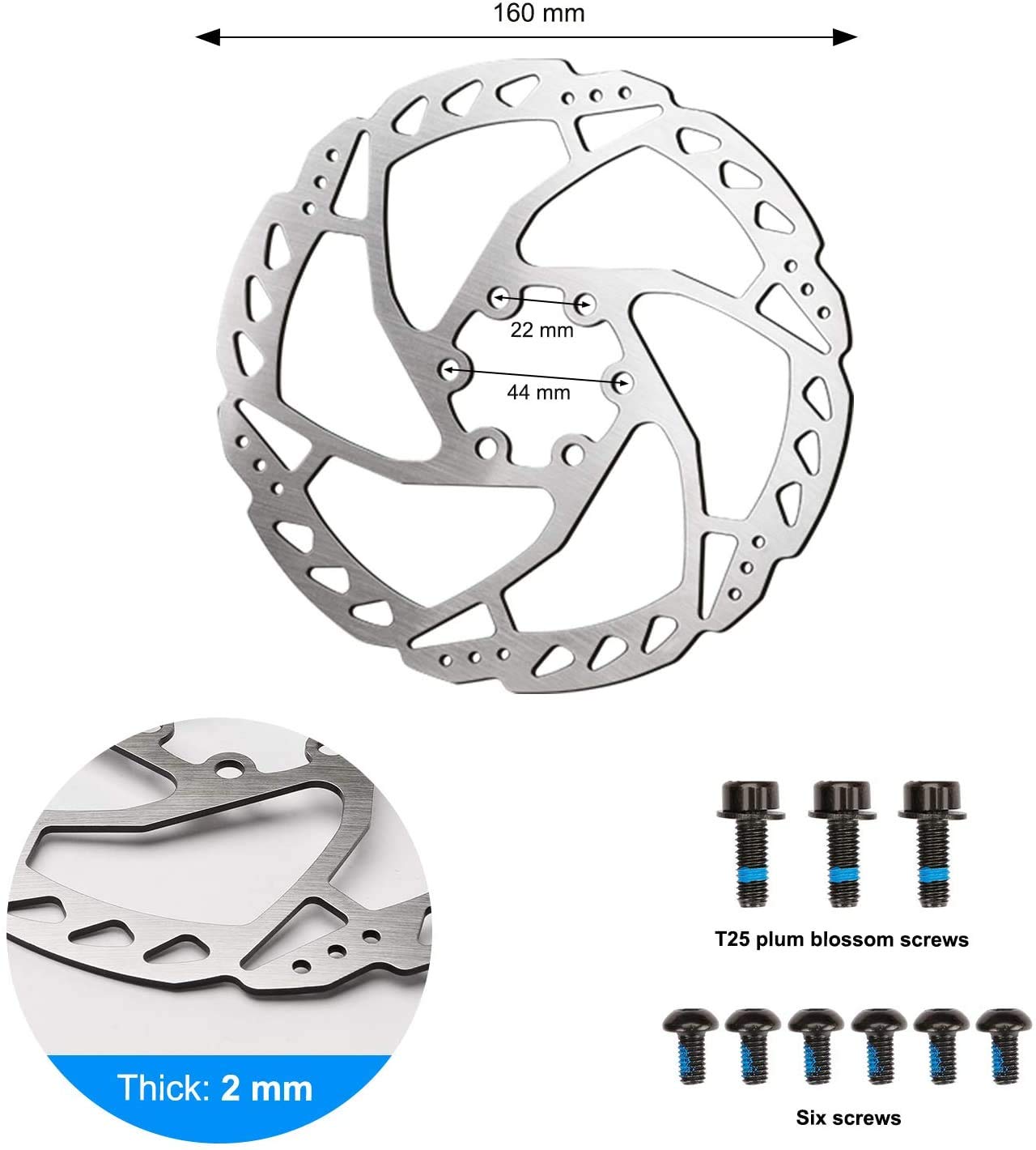 RUJOI Hydraulic Disc Brake Kit for Bikes - Aluminum Oil Pressure Caliper & Alloy Brake Lever with 160mm Rotor - Perfect for MTB, Ebike, Folding Bike, Scooter & Fat Bike - Ideal for Mountain Trails, Commuting & Off-Road Adventures