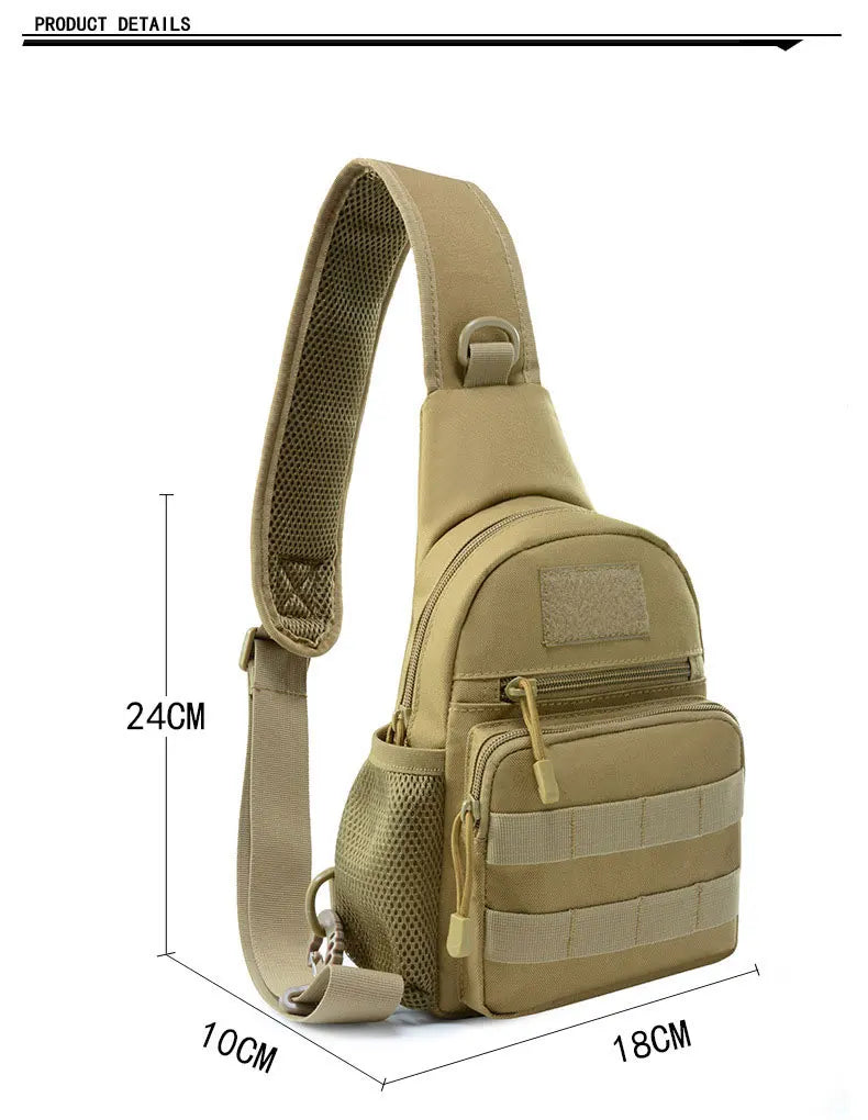 Portable Hiking & Travel Sling Shoulder Bag - MOLLE Chest Pack for Men - Outdoor Sports Bottle Pouch - Camping Hunting Fishing Backpack - Perfect for Hiking, Travel & Outdoor Adventures