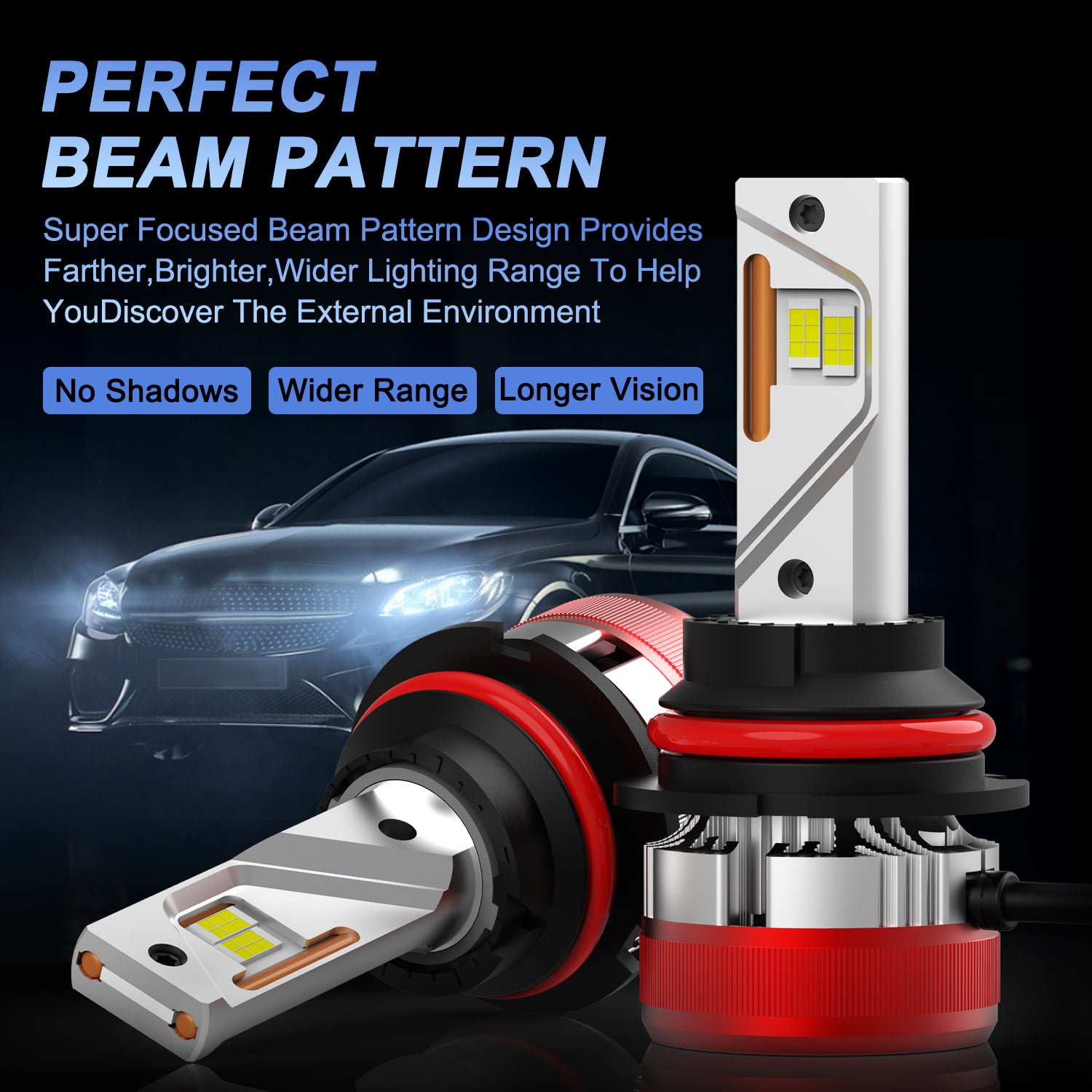 AG1 HB1 9004 LED Headlight Bulbs - 6500K Xenon White Conversion Kit - High Brightness for Cars, Trucks, SUVs - Perfect for Night Driving & Foggy Conditions