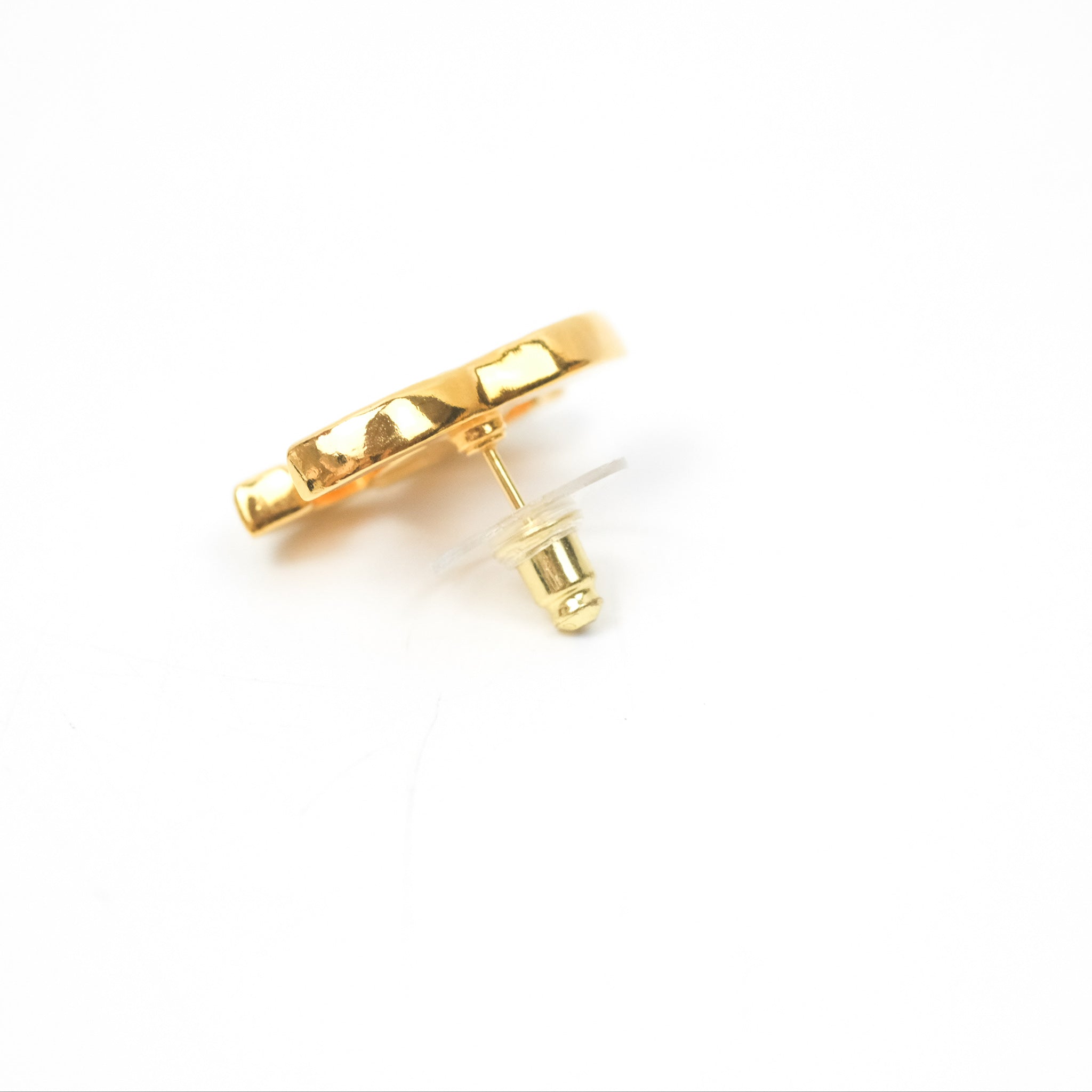 Chanel CC Orange & Pink Gold Tone Earrings - Luxury Fashion Jewelry for Women, Perfect for Parties, Weddings & Special Occasions