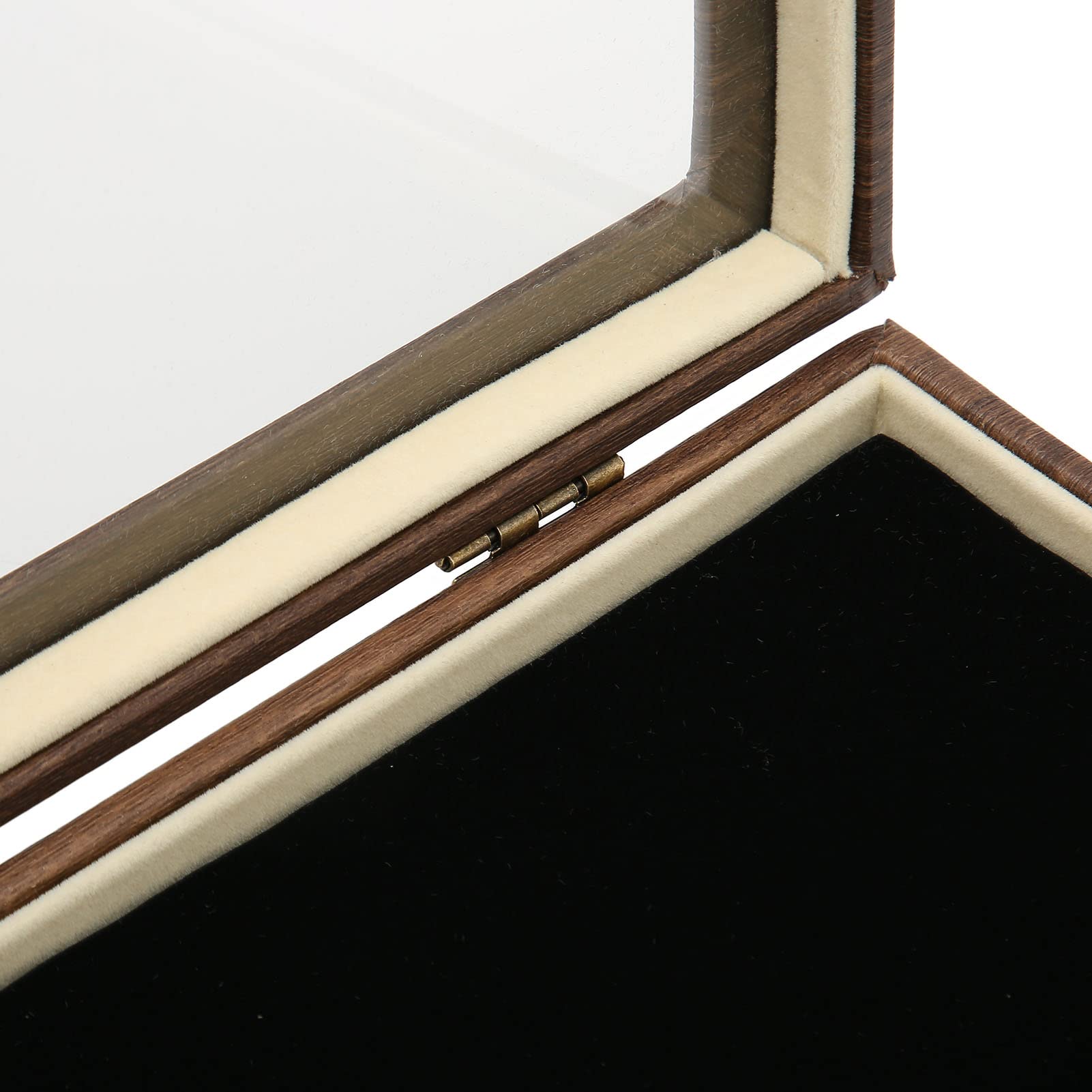 Premium PU Leather Shadow Box Display Case for Jewelry, Badges, Medals & Coins - Elegant Black Collector's Storage Box with Glass Front - Perfect for Showcasing Pins, Military Insignia, Awards & Memorabilia (Home Decor, Office Display, Gift Presentation)