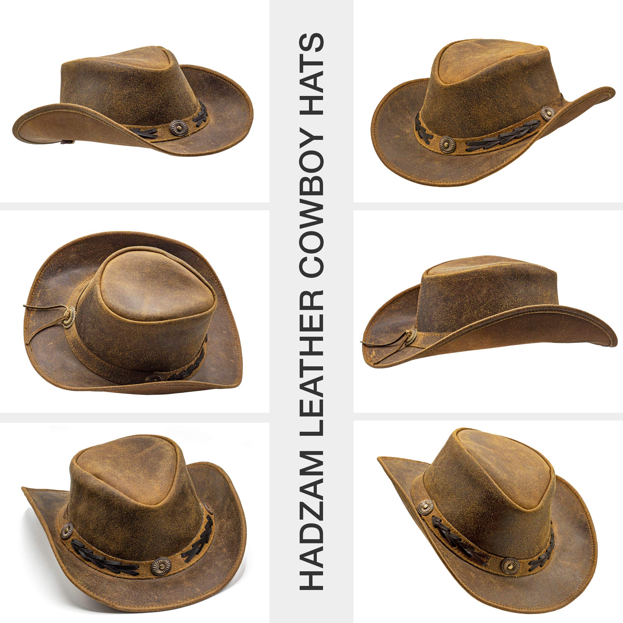 Stylish Leather Cowboy Hat - Adjustable Shape for Outback Style | Unisex Australian Bush Hat for Men & Women | Perfect for Rodeo, Outdoor Adventures & Country Fashion