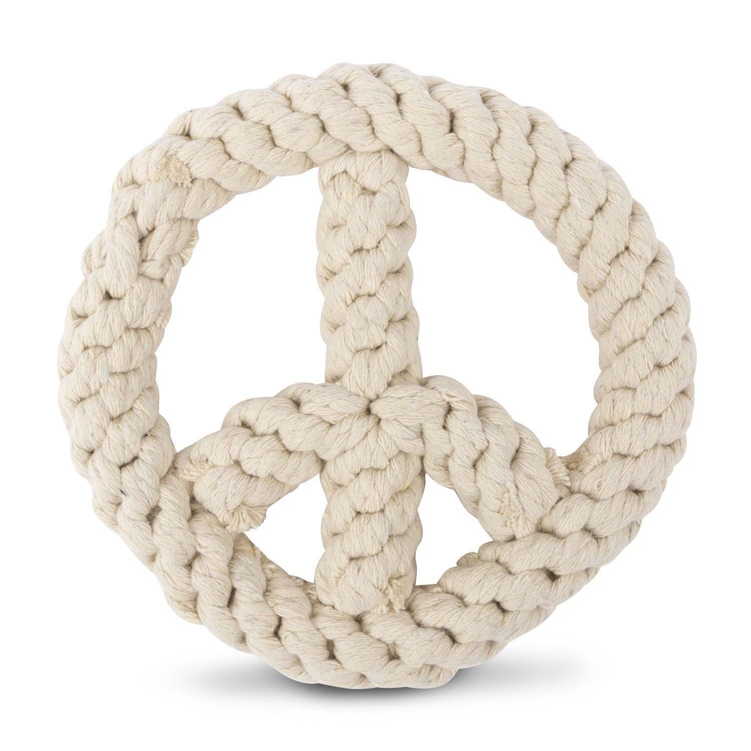 Harry Barker Rope Peace Dog Toy - Durable Cotton Chew Toy for Small & Large Dogs - Perfect for Fetch, Tug of War & Teeth Cleaning - Indoor & Outdoor Play