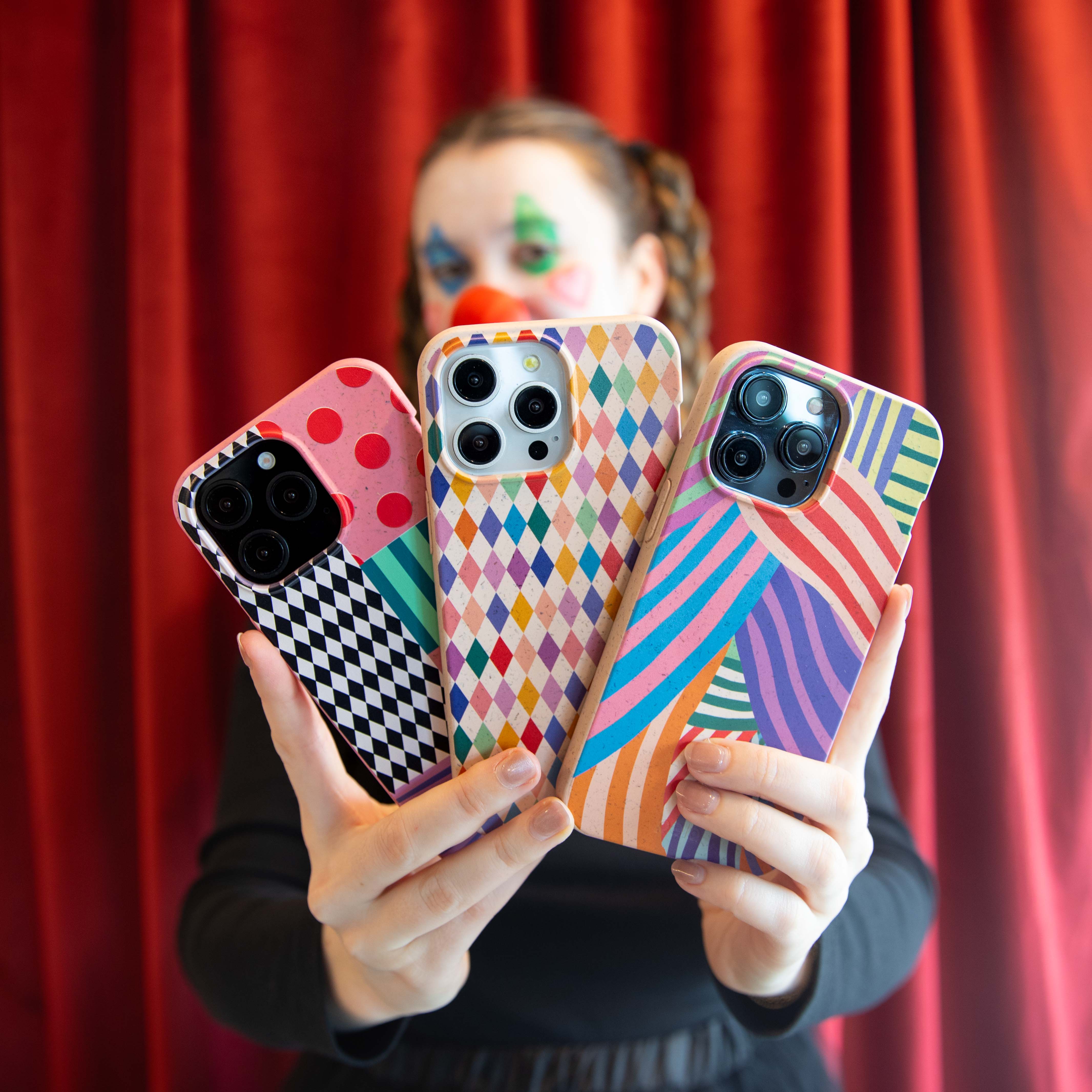 Bubblegum Pink Juggling Colors iPhone 13 Pro Max Case - Trendy Protective Cover for Women & Girls - Perfect for Daily Use, Travel & Fashion Accessories
