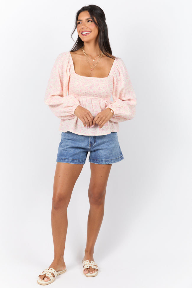Darling Days Ivory & Pink Floral Embroidered Gauze Top | Boho Chic Blouse for Women | Perfect for Summer Festivals & Beach Vacations