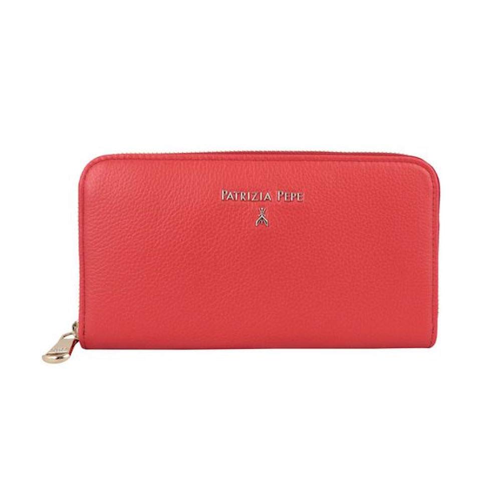 Patrizia Pepe Zip Around Wallet - 2v4879/a4u8, Lipstick Red - Stylish & Compact Womens Wallet for Everyday Use, Travel & Business