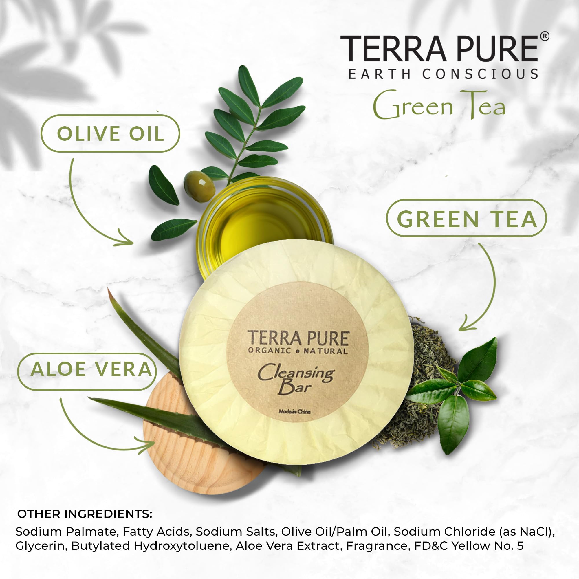 Terra Pure Bar Soap - Travel Size (0.6 oz) | Pack of 100 | Natural Hotel Amenities for Guests | Perfect for Hotels, Airbnb, and Travel Toiletries