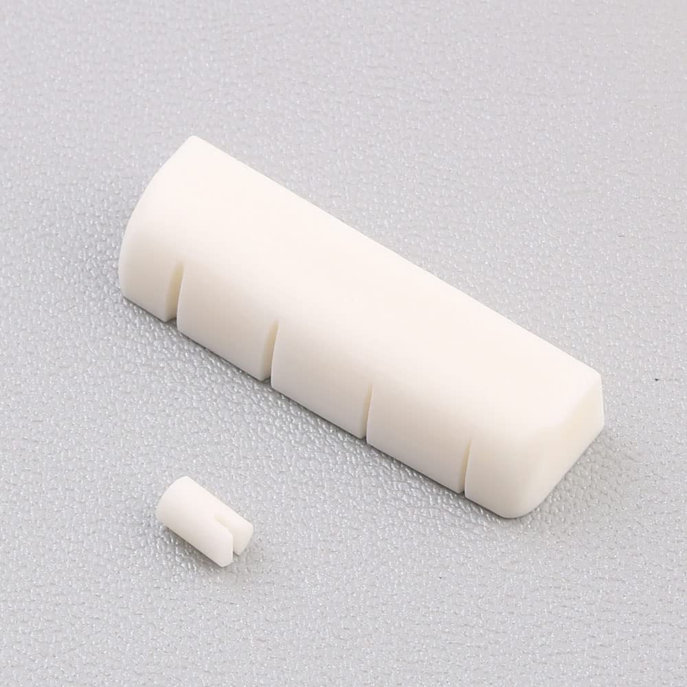 Premium Bone Banjo Top Nut & 5th String Nut for 5-String Banjo - Perfect for Replacement & Professional Setup - Ideal for Bluegrass, Folk & Country Musicians