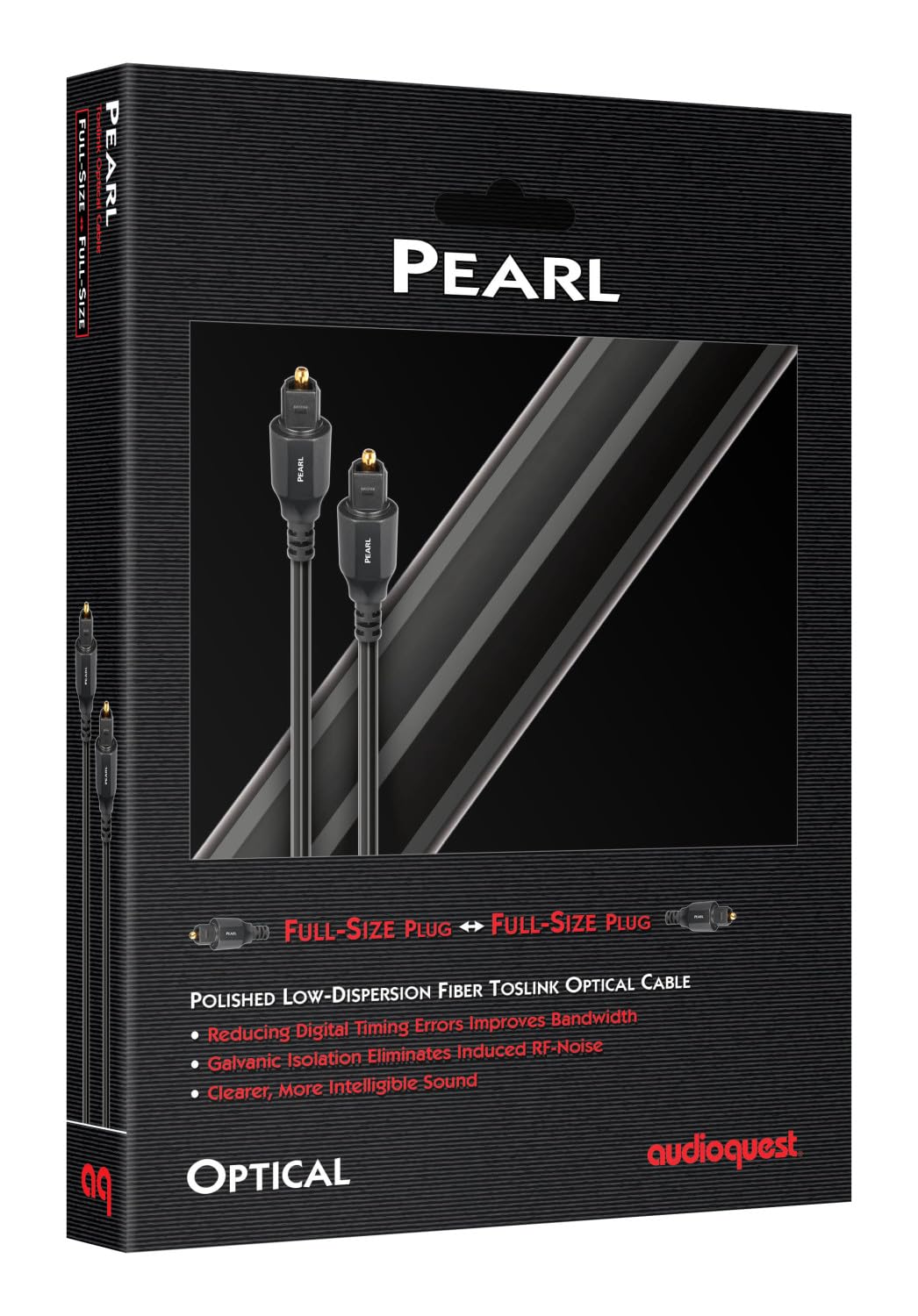 AudioQuest Pearl 12m Optical Toslink Fiber-Optic Cable - High-Speed Digital Audio Connection for Home Theater & Gaming Systems