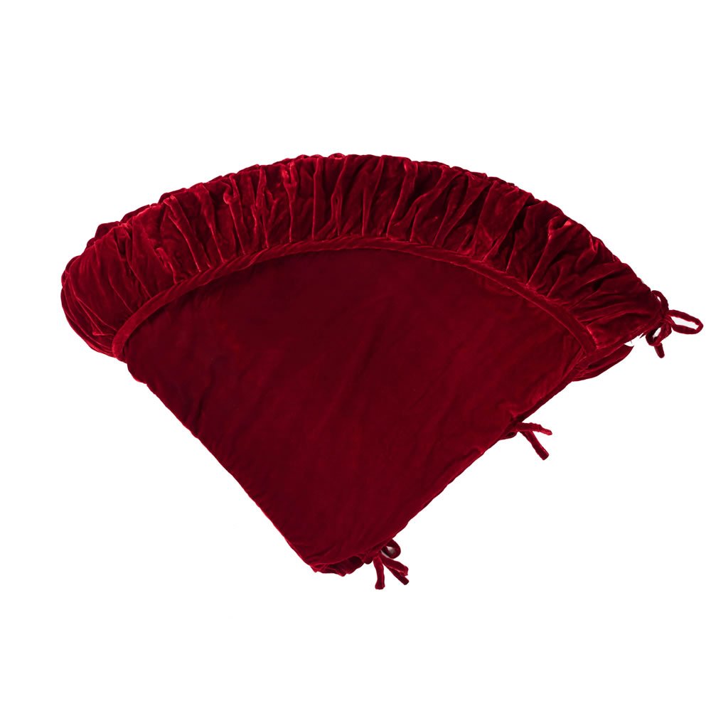 Vickerman 84-Inch Plush Red Velvet Christmas Tree Skirt - Large Elegant Holiday Tree Cover with Durable Design for Xmas Decorations - Perfect for Living Room, Fireplace & Festive Home Decor