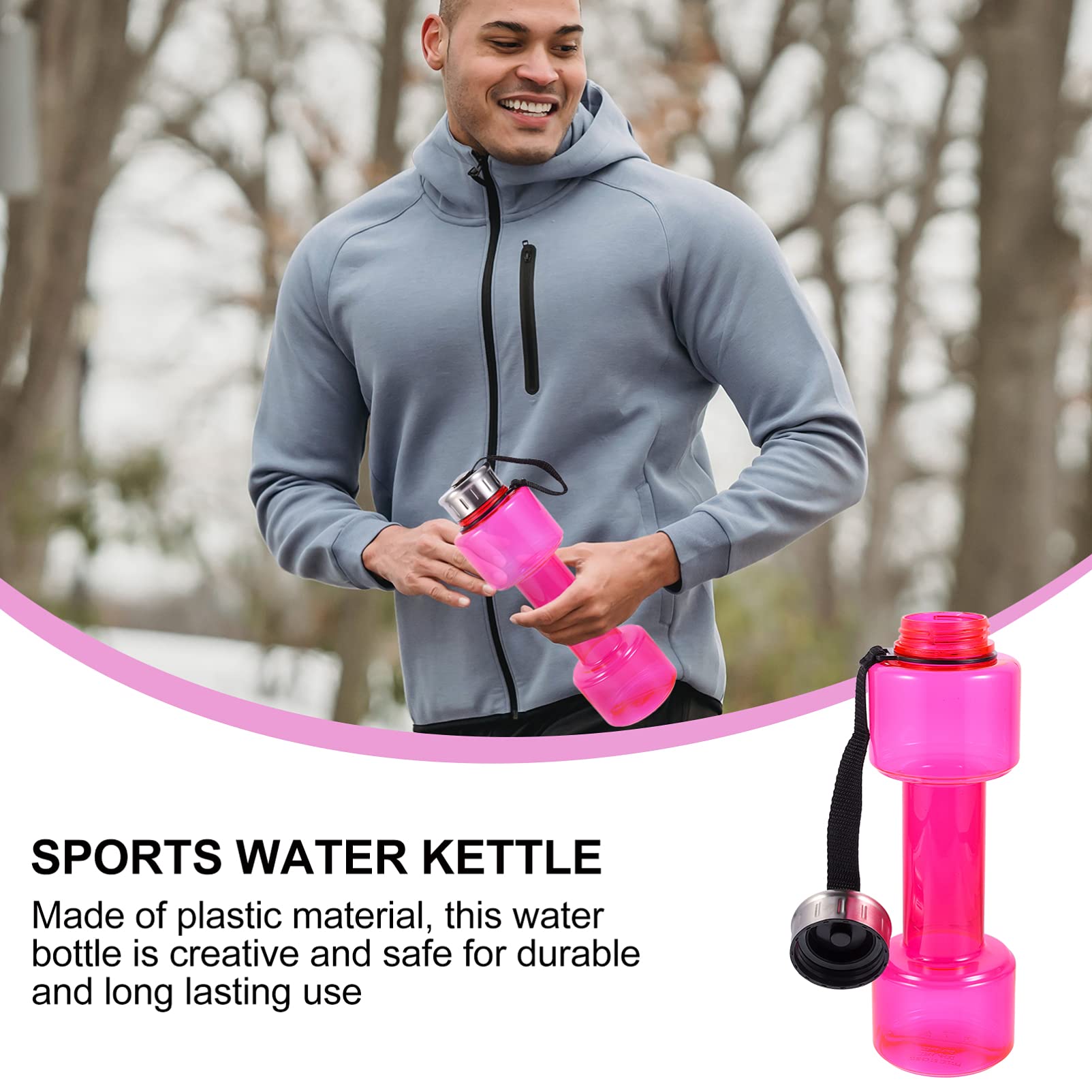 **Cabilock 1pc Dumbbell-Shaped Water Bottle - Leak-Proof Plastic Sports Bottle for Gym, Cycling, Baseball & Travel - Reusable Athletic Water Jug for Fitness & Outdoor Activities**