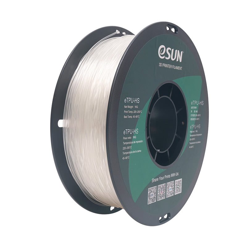 eSUN eTPU HS (High Speed) 3D Printer Filament 1.75mm 1kg Spool - Flexible TPU Material for Cosplay, Phone Cases & Shock-Absorbing Parts - Multiple Colors Available