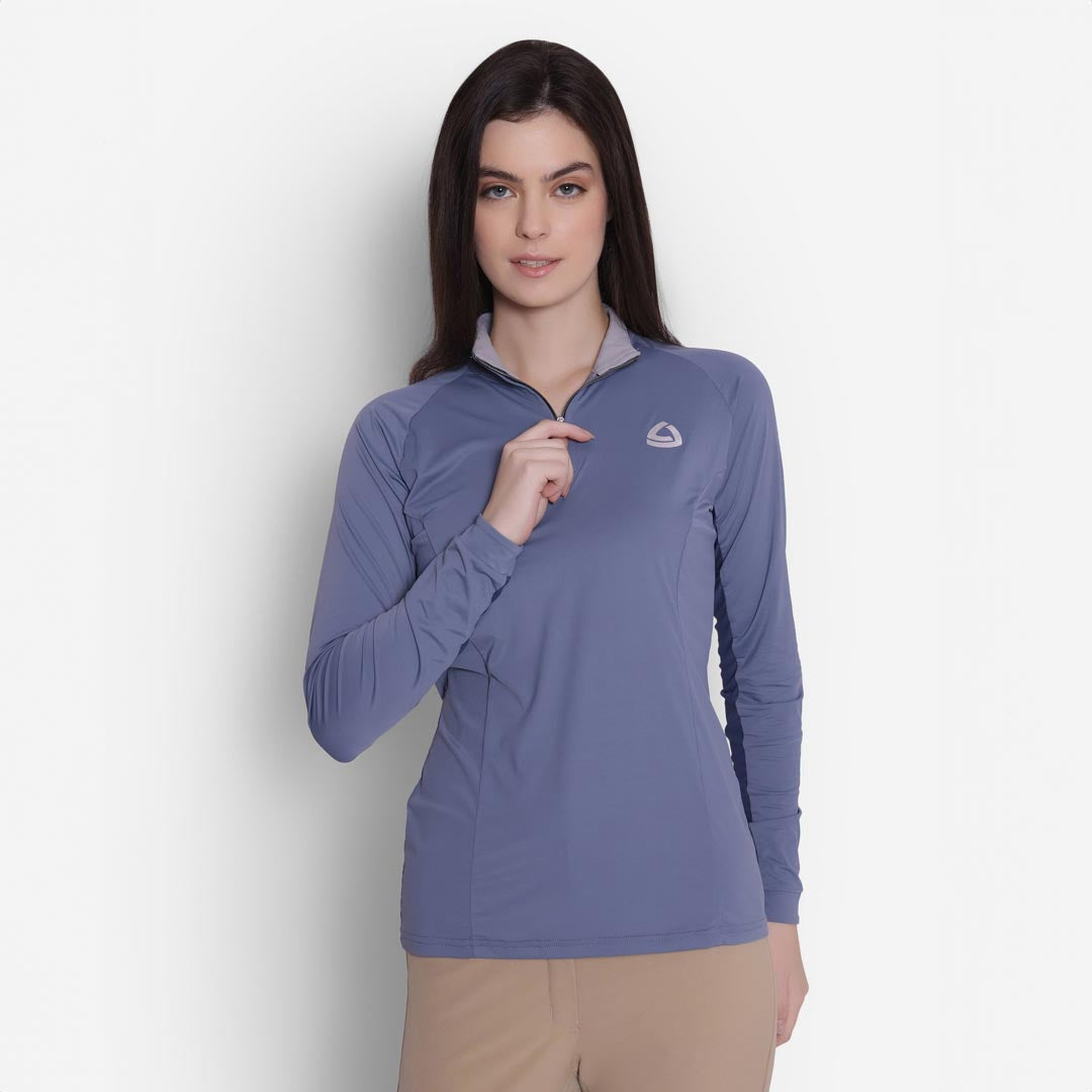 Lettia EquiFine Women's Long Sleeve Sun Protection Shirt - UPF 50+ UV Blocking Riding Shirt for Equestrian, Hiking & Outdoor Activities
