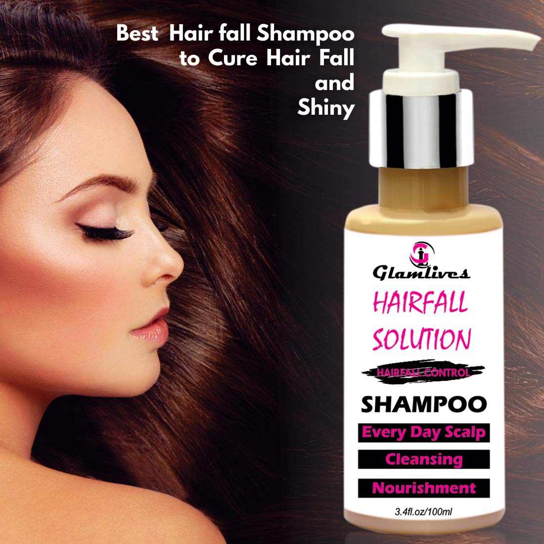 Glamlives Hair Growth Shampoo - Anti Hair Fall Treatment for Thicker, Stronger Hair (100ml) | Daily Use for Damaged & Thinning Hair