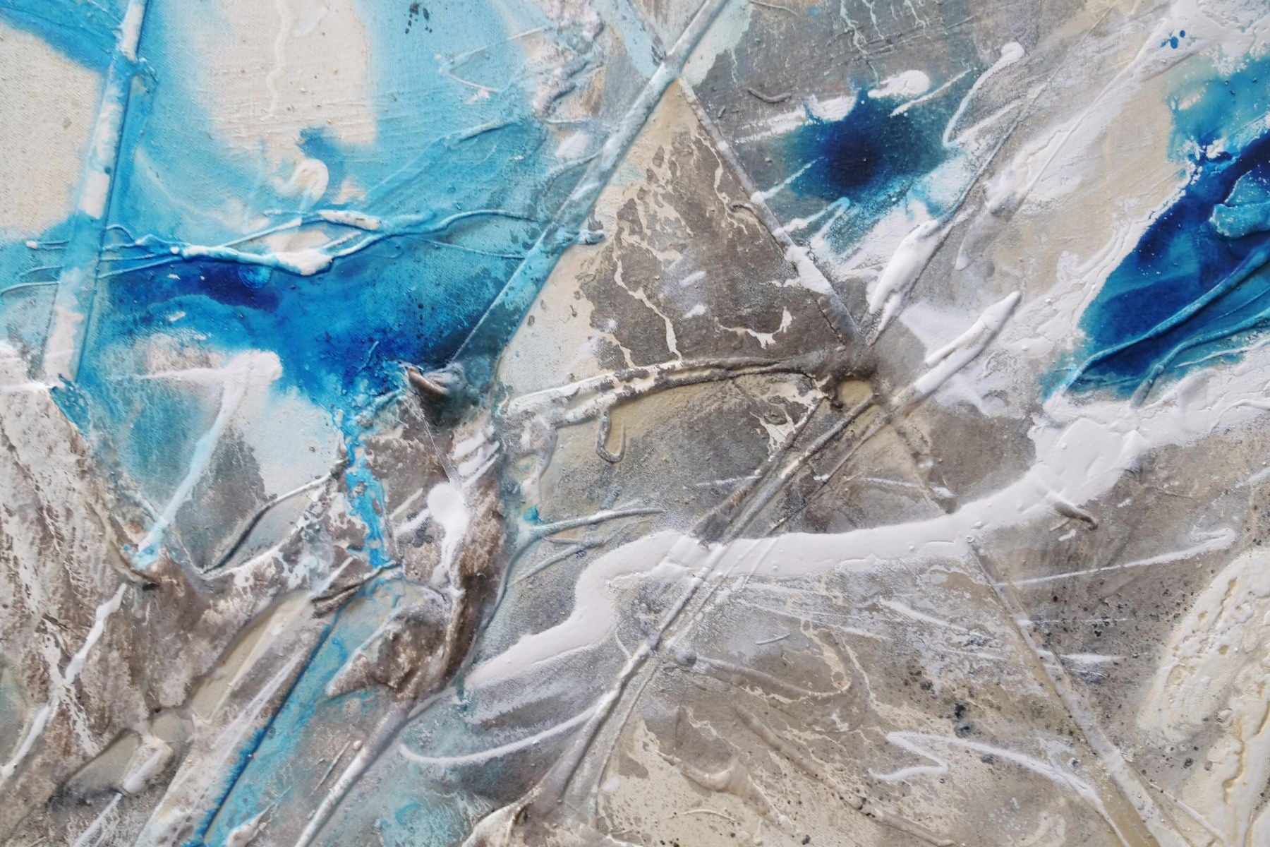 Midnight Casbah 240cm x 100cm Malt Blue Textured Abstract Canvas Art - Modern Wall Decor for Living Room, Bedroom & Office