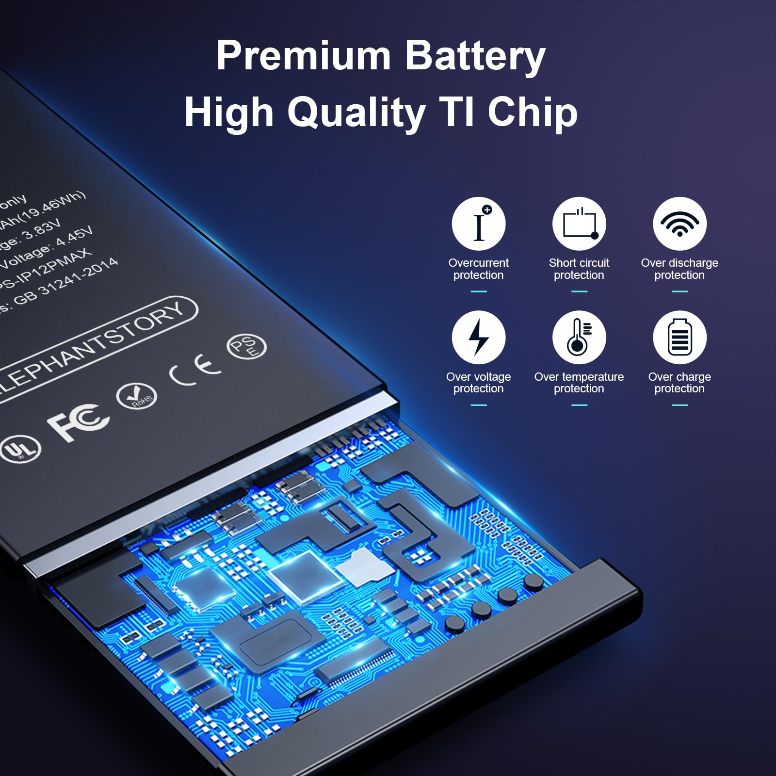 High Capacity 8200mAh Replacement Battery for iPhone 12 Pro Max (Model A2410/A2411/A2412) - 0 Cycle Internal Battery with Full Repair Tool Kit - Perfect for Travel, Outdoor Activities & Heavy Usage Scenarios