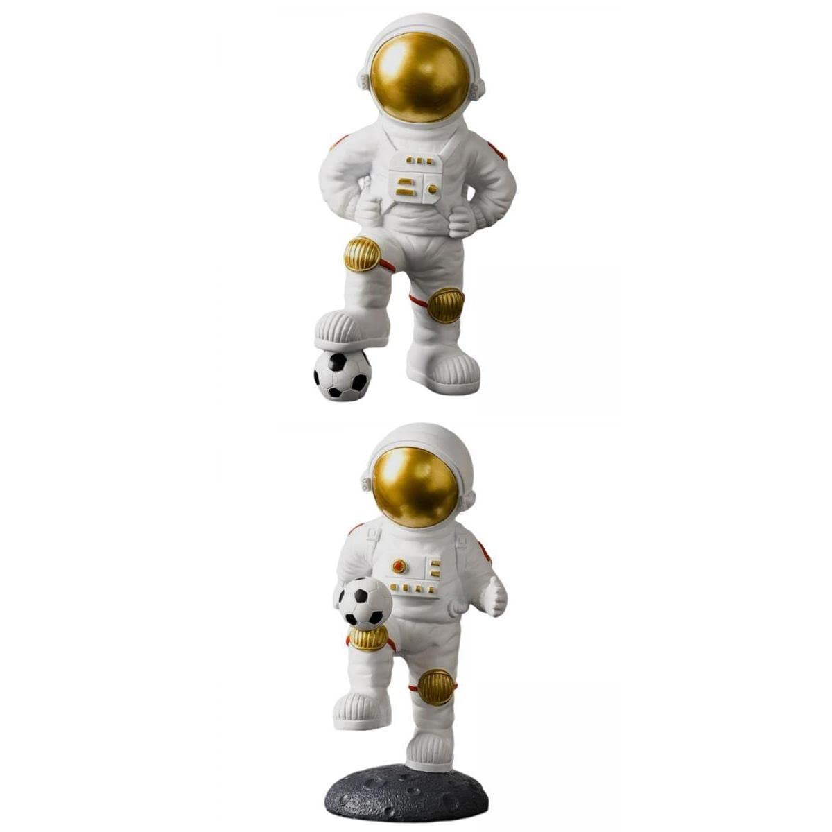 2Pcs Astronaut Figurine - Space-Themed Sculpture Gift for Kids, Home Decor, Bookshelf Display - Perfect for Birthday, Christmas & Space Enthusiast Collections
