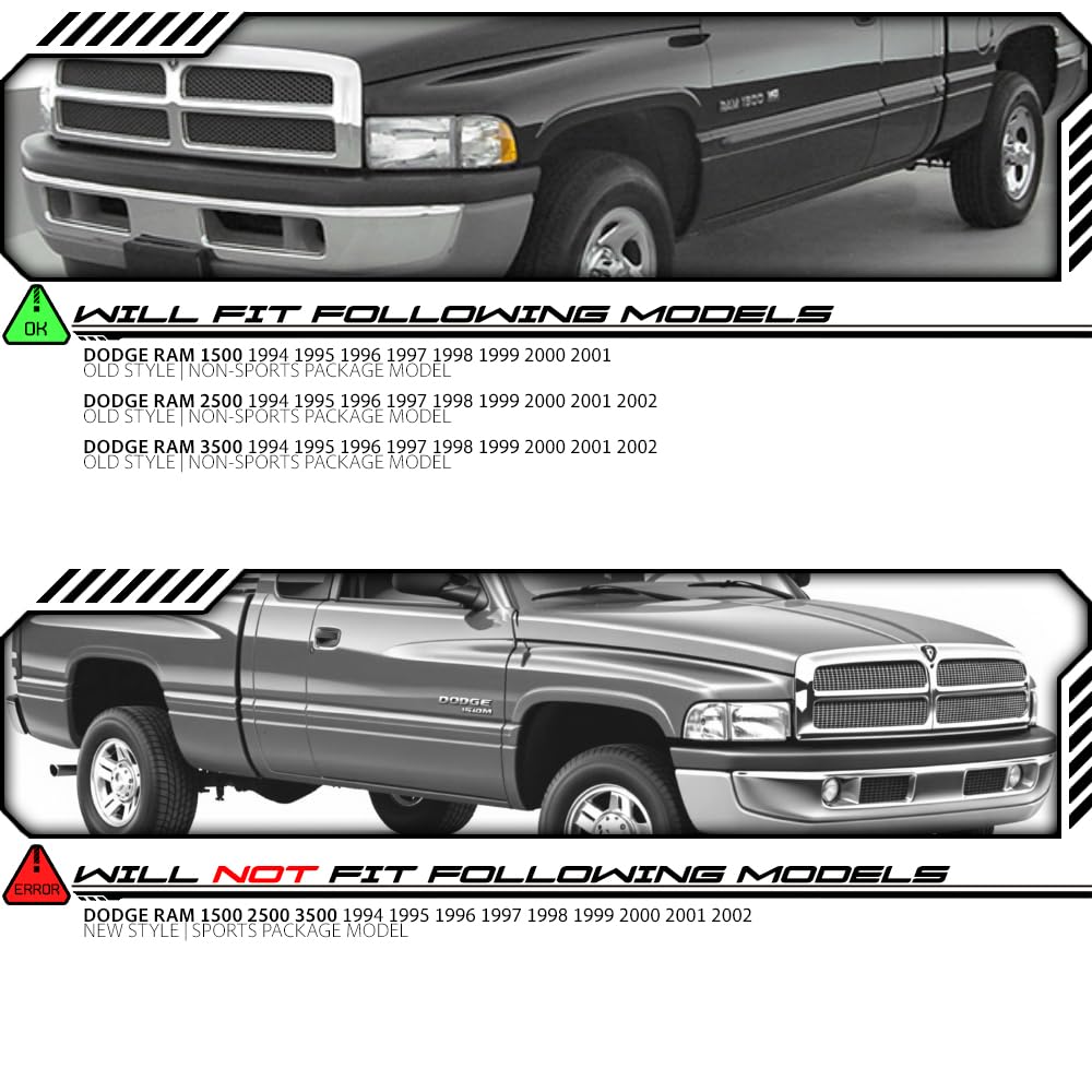 EPIC LIGHTING OE Style Replacement Headlights, Tail Lights & Corner Signal Lights 6-Piece Combo for 1994-2002 Dodge Ram 1500 & 2002 Ram 2500/3500 Trucks - Upgrade Your Truck's Lighting for Night Driving & Enhanced Visibility