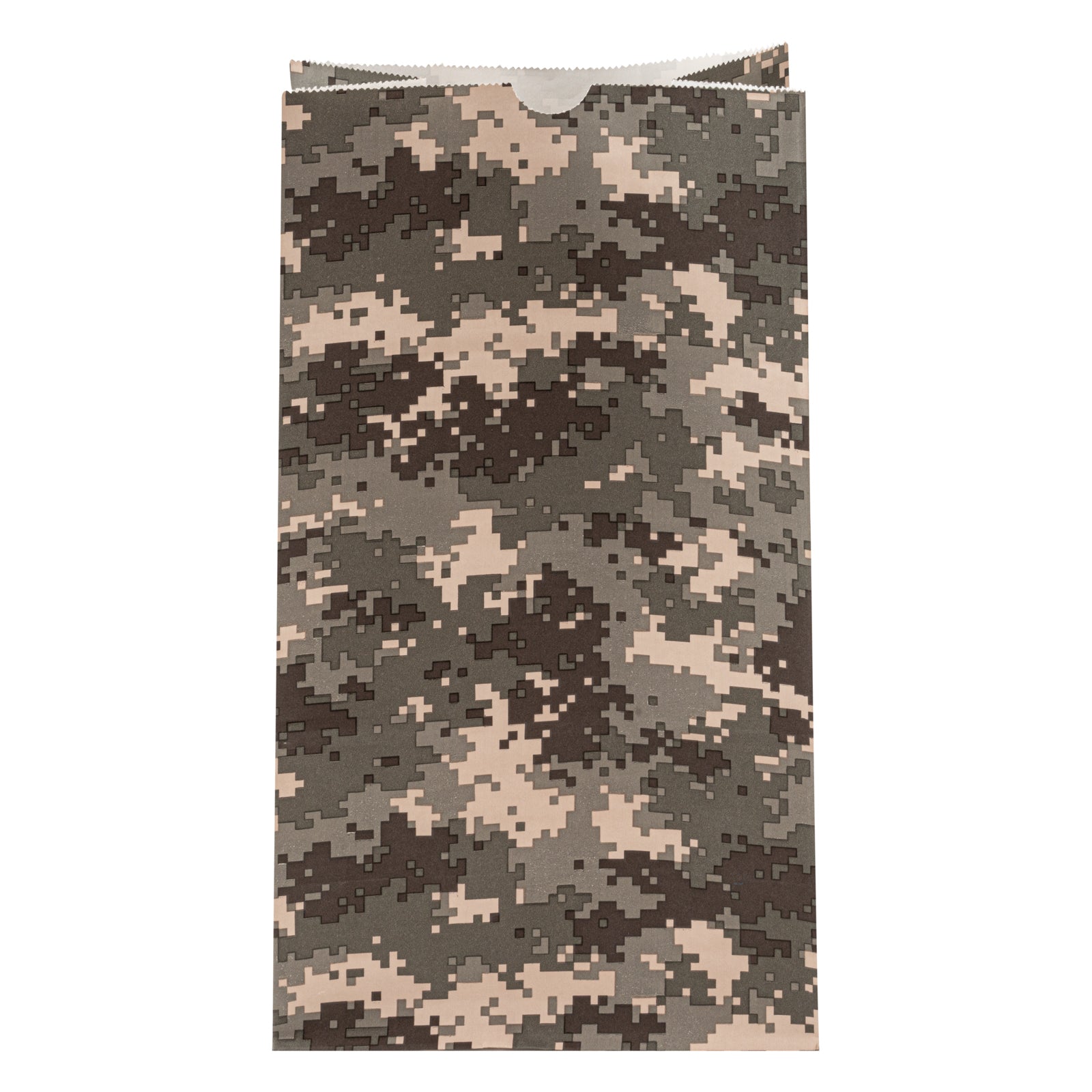 Camouflage Paper Bags 12 lb - 7 x 4.25 x 12.5 Inches - Pack of 100 - Heavy Duty Kraft Gift Bags for Parties, Shopping & Eco-Friendly Packaging