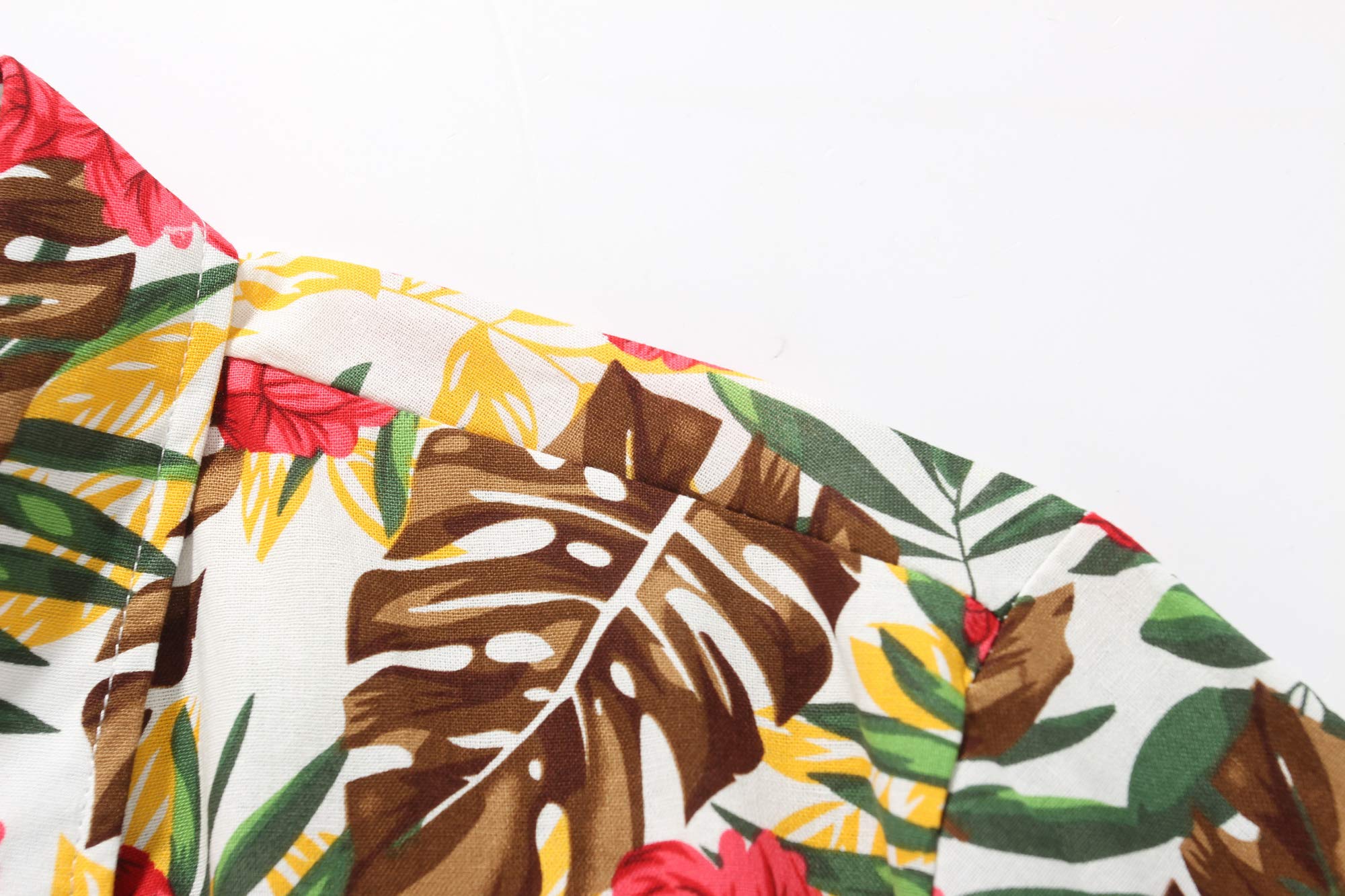 SSLR Men's Casual Short Sleeve Button-Down Hawaiian Shirts - Tropical Print Summer Shirts for Beach, Vacation & Outdoor Activities