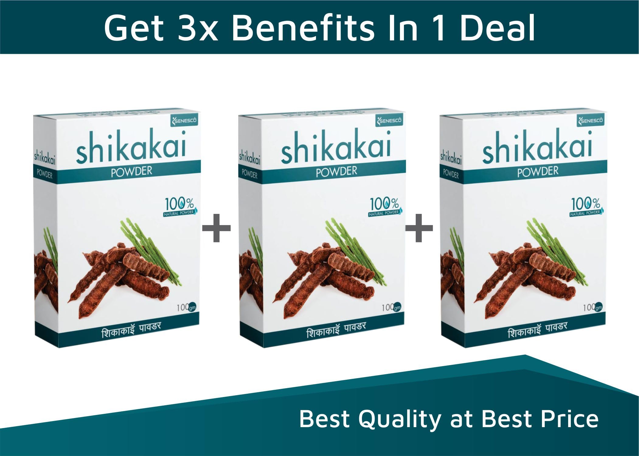 100% Pure & Natural Shikakai Powder for Hair Growth - Ayurvedic Hair Conditioner & Cleanser - 300g (Pack of 3) | Promotes Healthy Scalp & Shiny Hair for Men & Women - Perfect for DIY Hair Masks & Natural Hair Care Routine