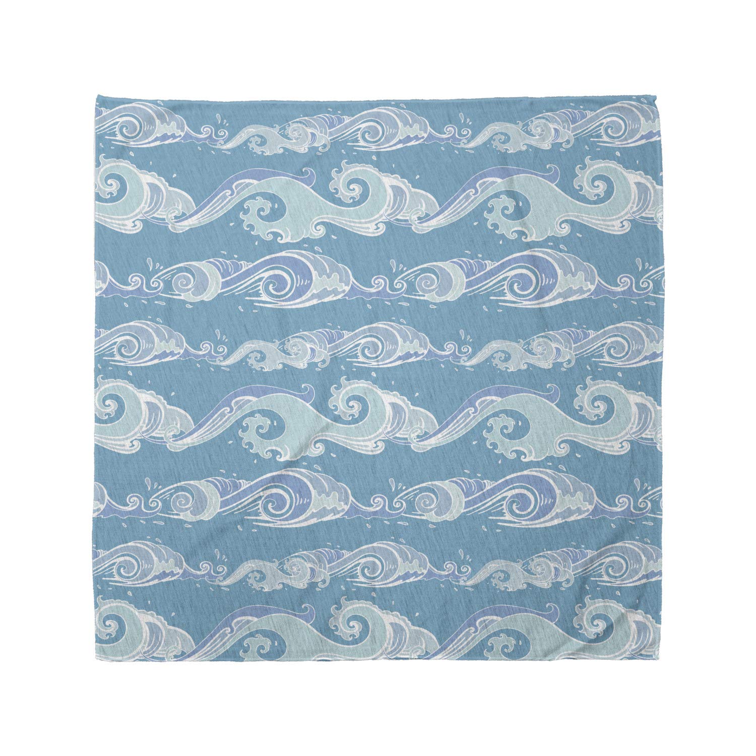 Ambesonne Nautical Bandana - Sea Waves Ocean Splashes Print - Unisex Head Scarf & Neck Tie for Men Women - Perfect for Beach, Boating, Fishing & Outdoor Adventures