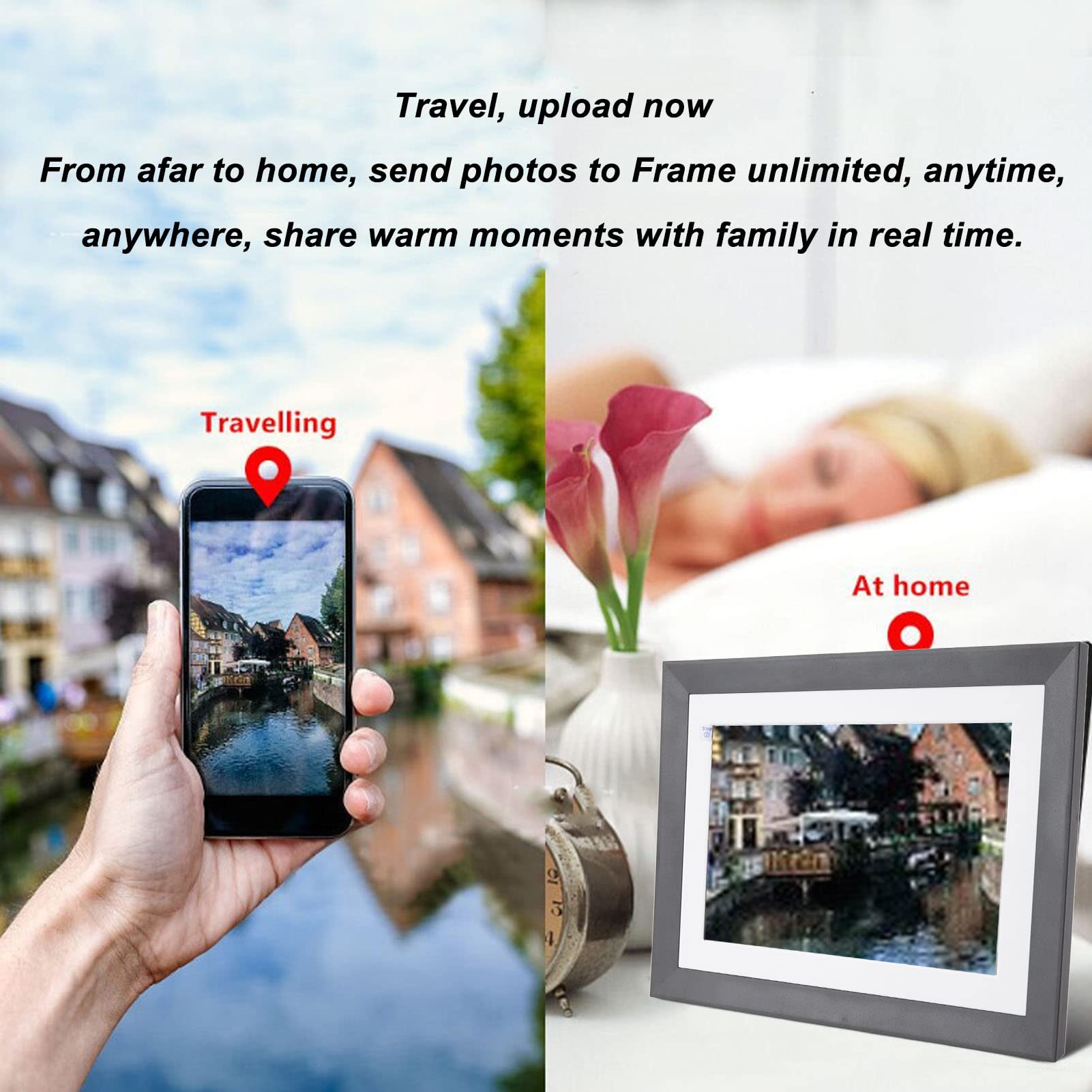11.7 Inch WiFi Digital Picture Frame with IPS HD Touch Screen - Smart Cloud Photo Frame for Remote Sharing via App - Perfect Gift for Mom, Family & Friends (British Plugs) - Display Memories in Living Room, Bedroom or Office
