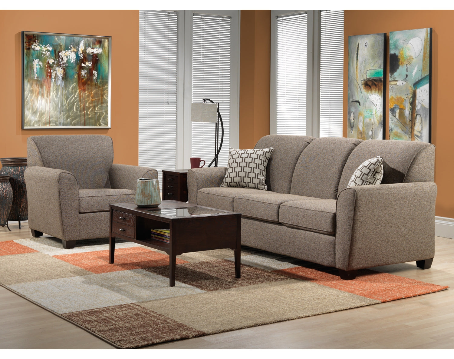 Ashby Queen Sofa Bed - Convertible Sleeper Sofa with Storage, Brown - Perfect for Small Spaces, Guest Rooms & Apartments