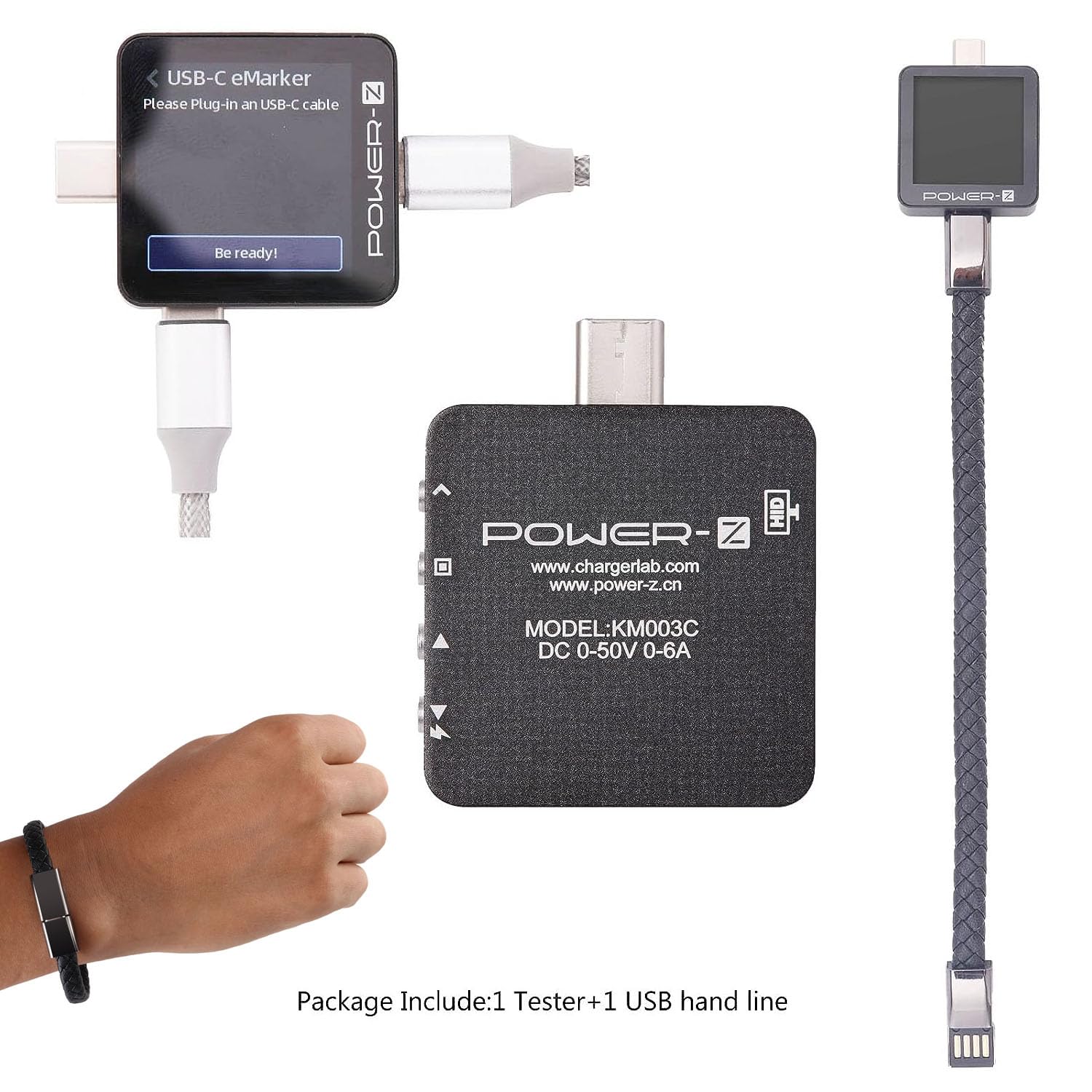 Power-Z KM003C USB-C Fast Charging Tester with Digital Voltmeter - PD3.1 QC5.0 Compatible for iPhone 15, MacBook, Galaxy S23 - Perfect for Tech Enthusiasts & Travel Charging Solutions
