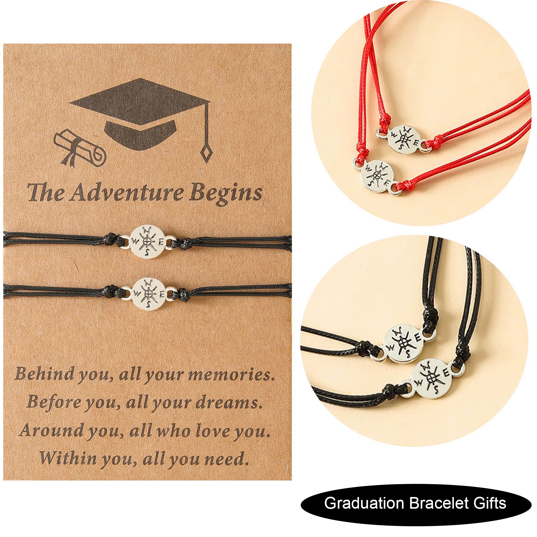 2024 Graduation Compass Bracelet for Men & Women - Inspirational Gift for Graduates, Students & Travelers - Perfect for Commencement, Adventure & Daily Wear