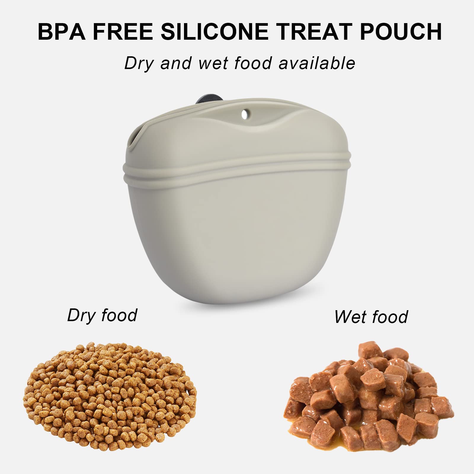Left & Right Dog Clicker Training Kit - Silicone Treat Pouch with Magnetic Buckle & Waist Clip | Professional Dog Training Accessories for Obedience & Behavior Training | Perfect for Home, Park & Outdoor Dog Training Sessions