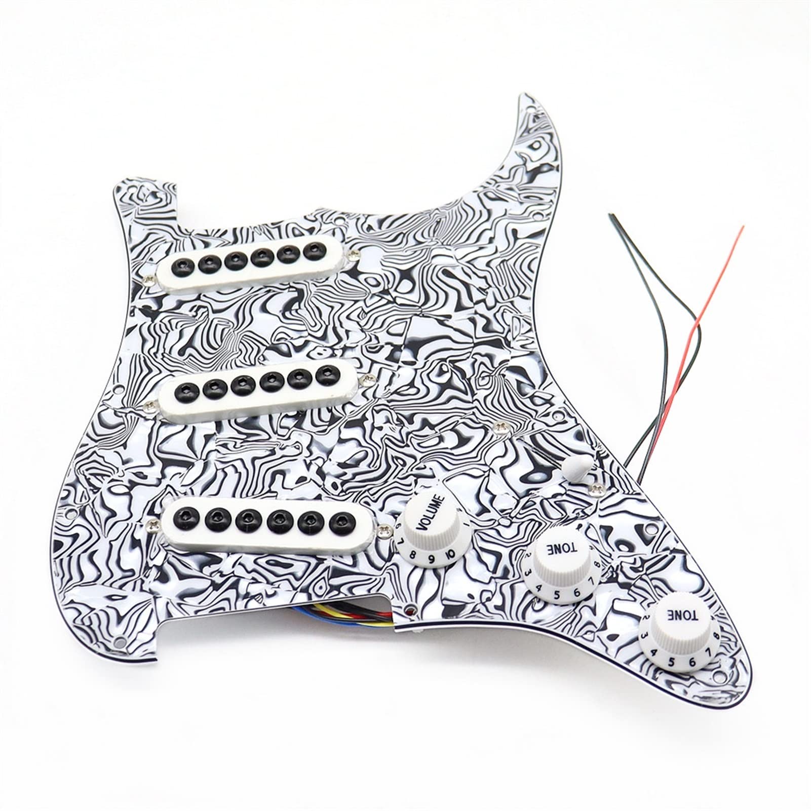 SSS 1Set Prewired Electric Guitar Pickguard for ST Style Guitars - Replacement Loaded Pickguard with Wiring - Perfect for Guitar Upgrades & DIY Repairs