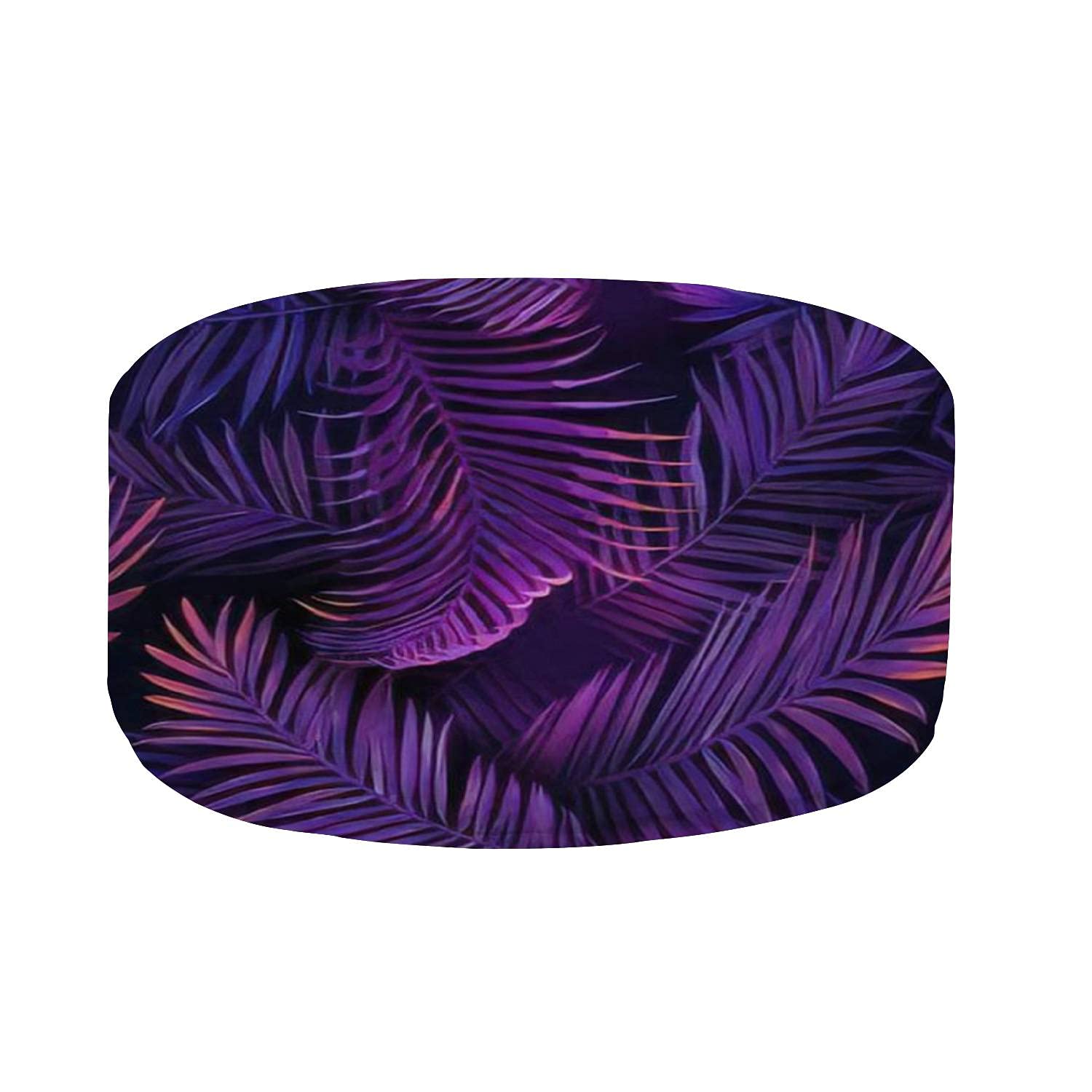 **Inflatable Stool Ottoman Pouf - Tropical Neon Palm Leaves Seamless Pattern, Jungle Purple - Indoor/Outdoor Footrest for Yard, Patio, Living Room - Comfortable Bean Bag Footstool for Kids & Adults**    *(Use Scenarios: Perfect for relaxing in the backyard, patio lounging, or adding extra seating in the living room!)*