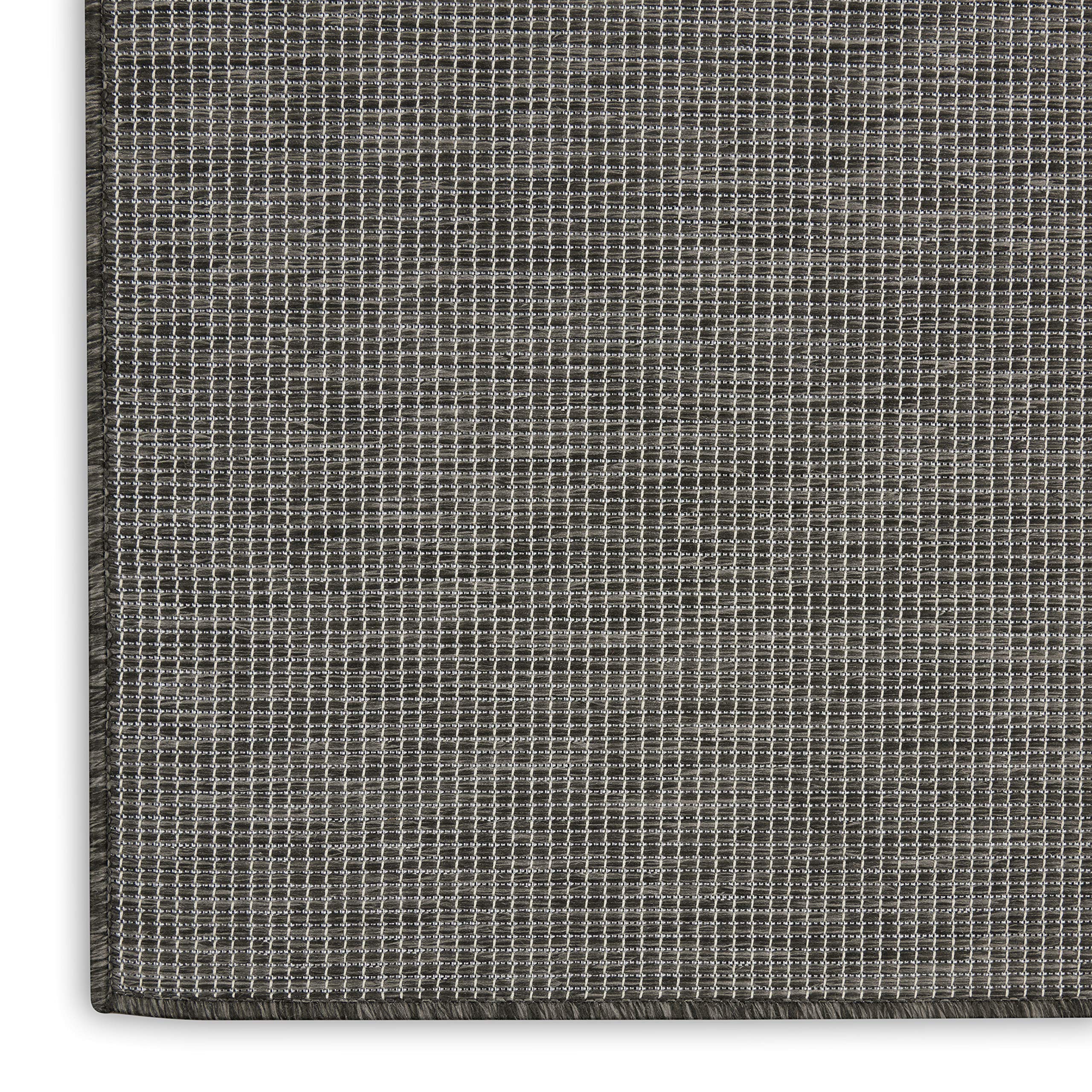 Nourison Positano 10' x 14' Indoor Outdoor Area Rug - Charcoal Gray, Easy Clean, Non-Shedding, Stain Resistant | Perfect for Living Room, Bedroom, Dining Room, Backyard, Deck & Patio (10x14)