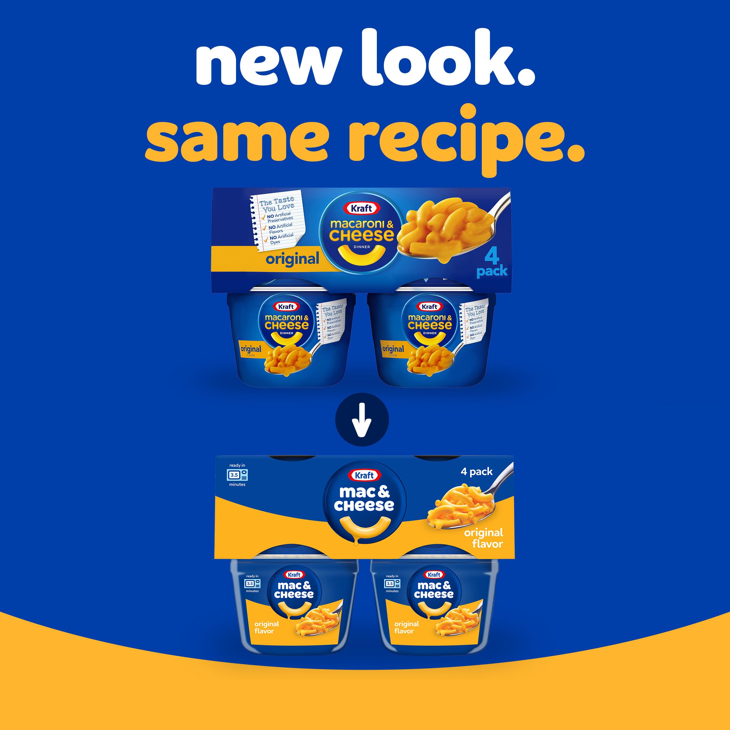 Kraft Original Mac & Cheese Dinner - 4 Pack (2.05 oz Cups) | Easy Microwaveable Macaroni & Cheese for Quick Meals, Snacks & Lunchboxes