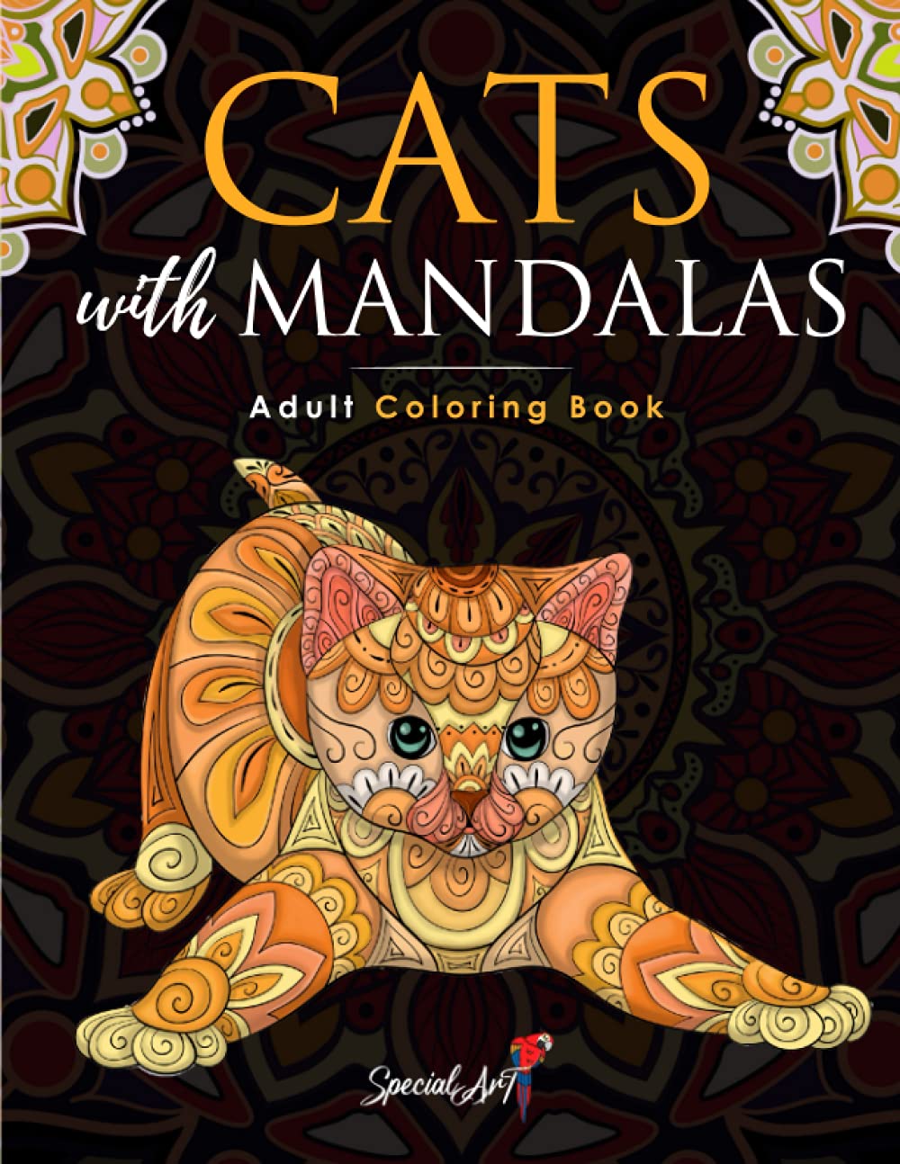 Mandalas with Cats - Adult Coloring Book: 50+ Beautiful & Relaxing Cat Designs for Stress Relief | Perfect for Meditation, Art Therapy & Mindfulness Practice