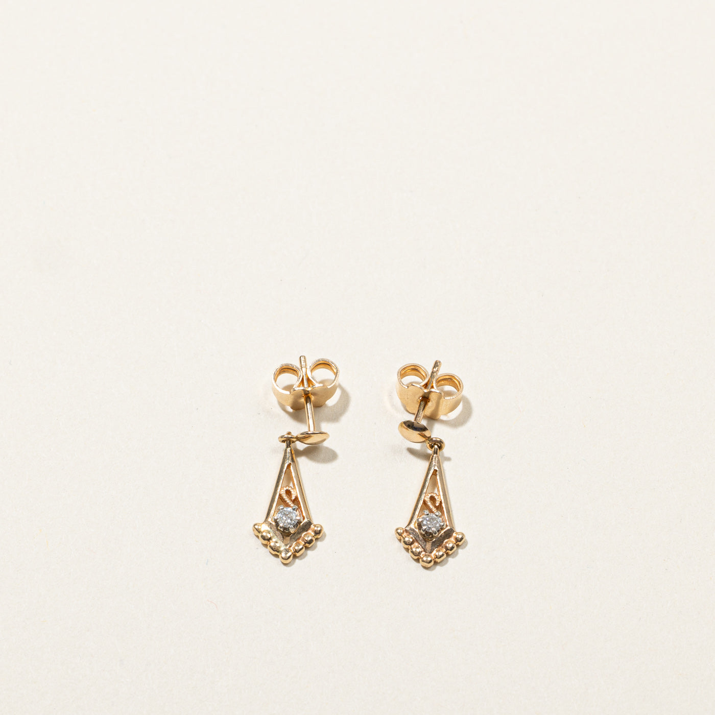 0.08ctw Diamond Dangle Earrings for Women - Elegant 14K Gold Drop Earrings for Wedding, Party & Special Occasions