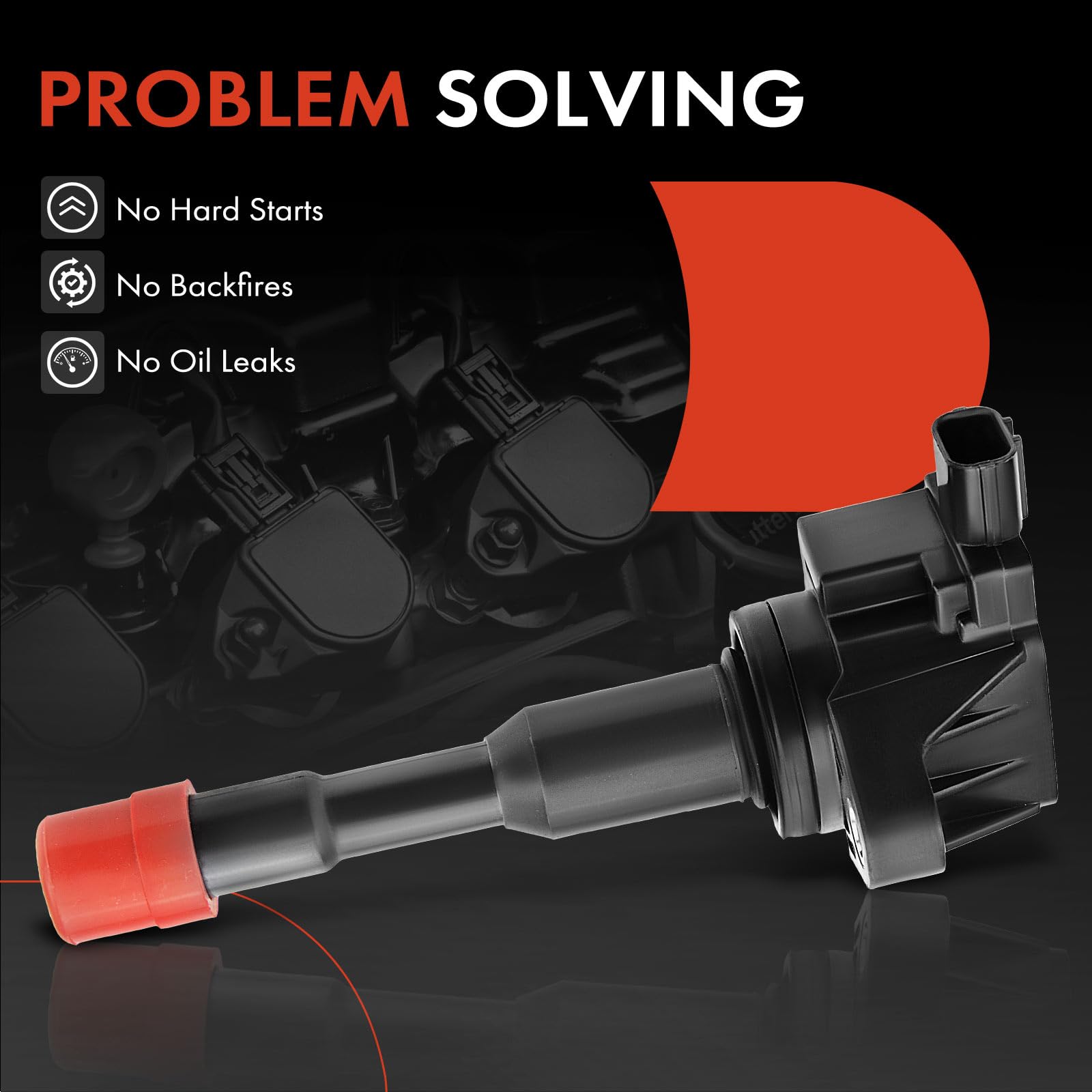 Premium 4-Piece Ignition Coil Pack Set - Compatible with 2003-2011 Honda Civic Hybrid 1.3L L4 Engine | Reliable Performance for Smoother Acceleration & Fuel Efficiency | Perfect for Daily Commuting & City Driving