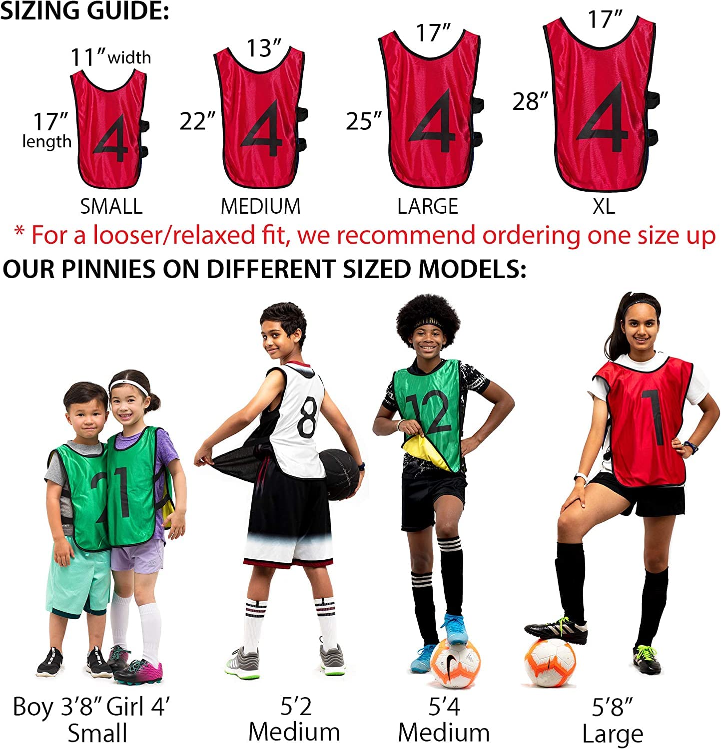 Reversible Numbered Practice Vests for Soccer & Basketball - Pinnies for Games, Tryouts, Leagues, and Team Training